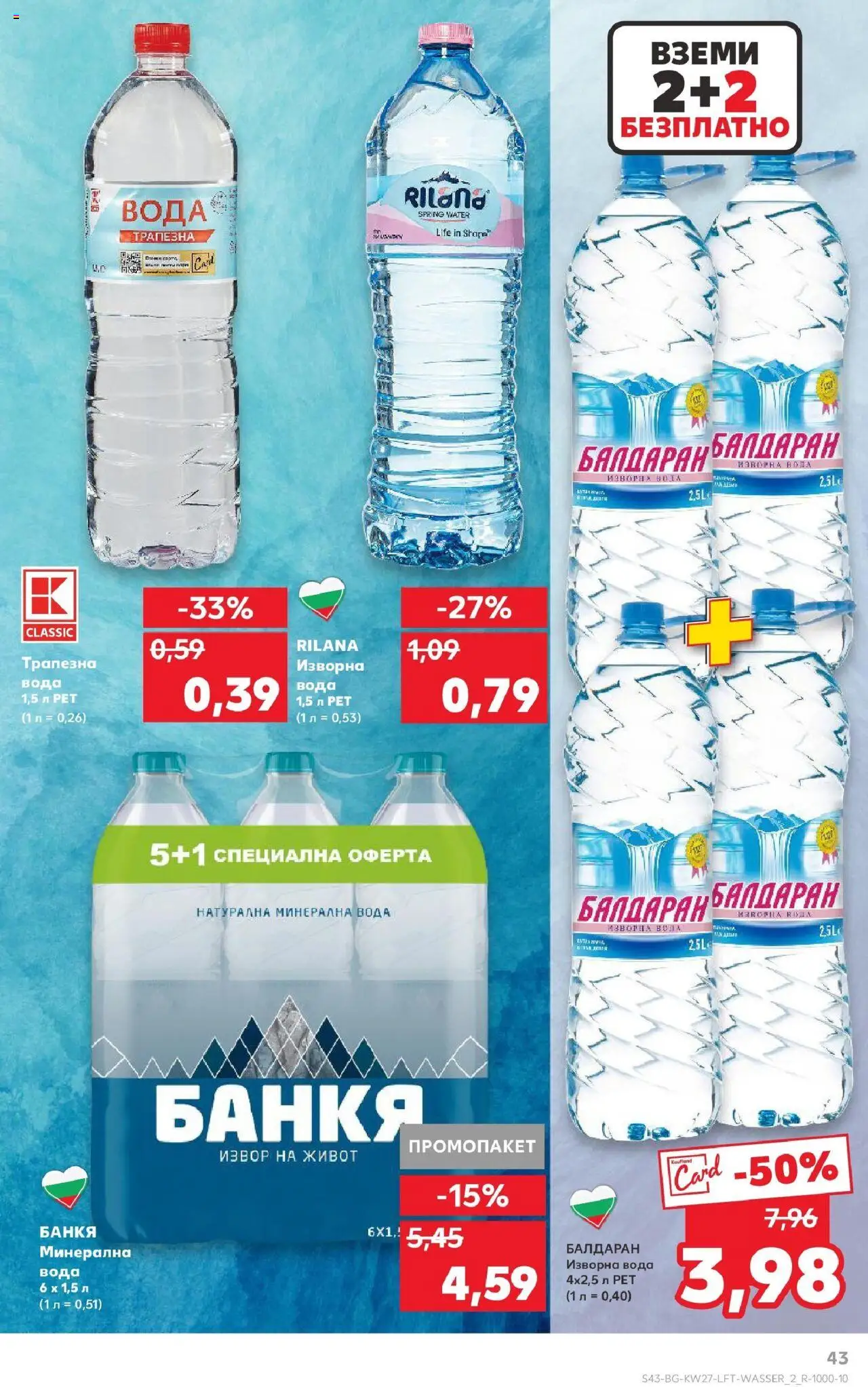  | Страница: 43 | Продукти: Вода, Минерална вода, Изворна вода
