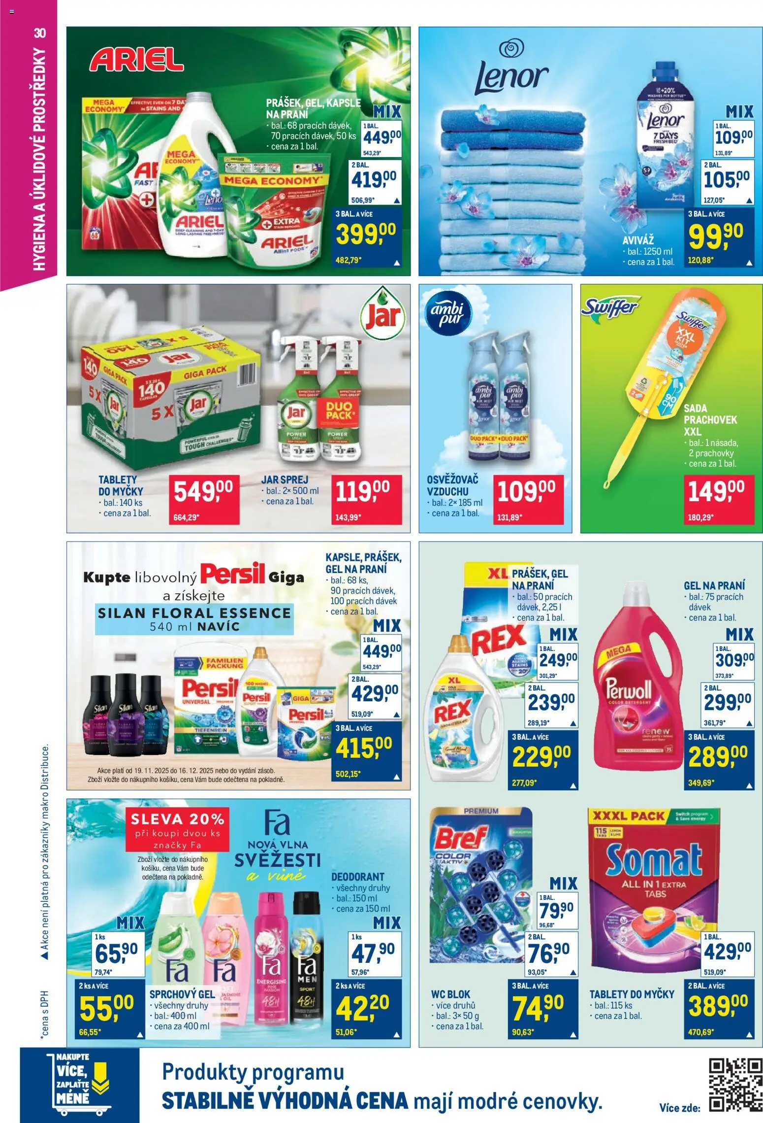 Makro leták - Pro milovníky jídla od 19.11.2025 | Strana: 30 | Produkty: Deodorant, Blok, Ariel, Wc