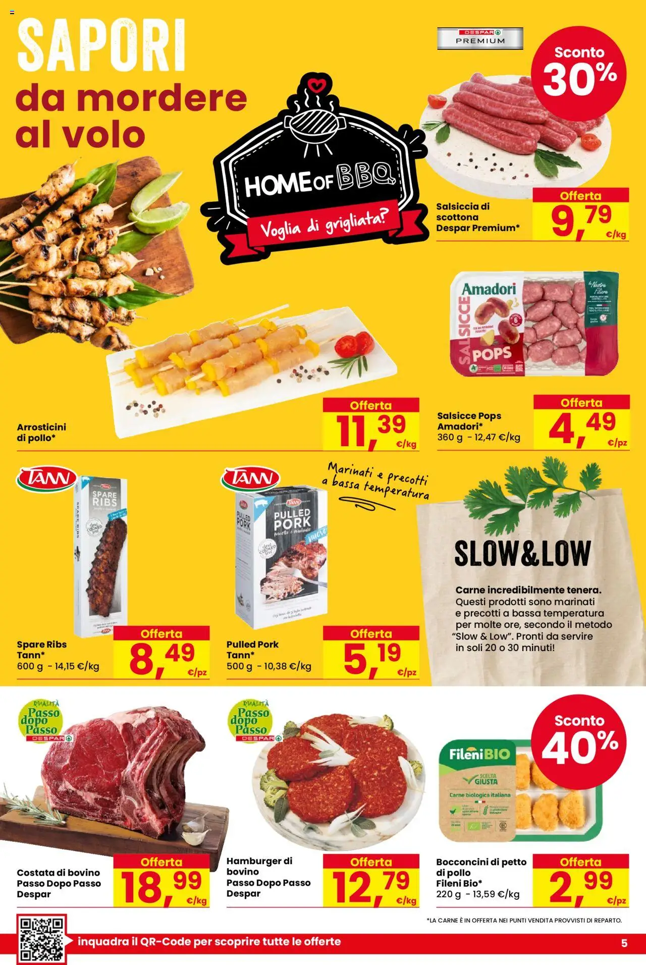 Volantino Despar del 07.08.2025 | Pagina: 5 | Prodotti: Bovino, Pollo, Salsiccia, Arrosticini