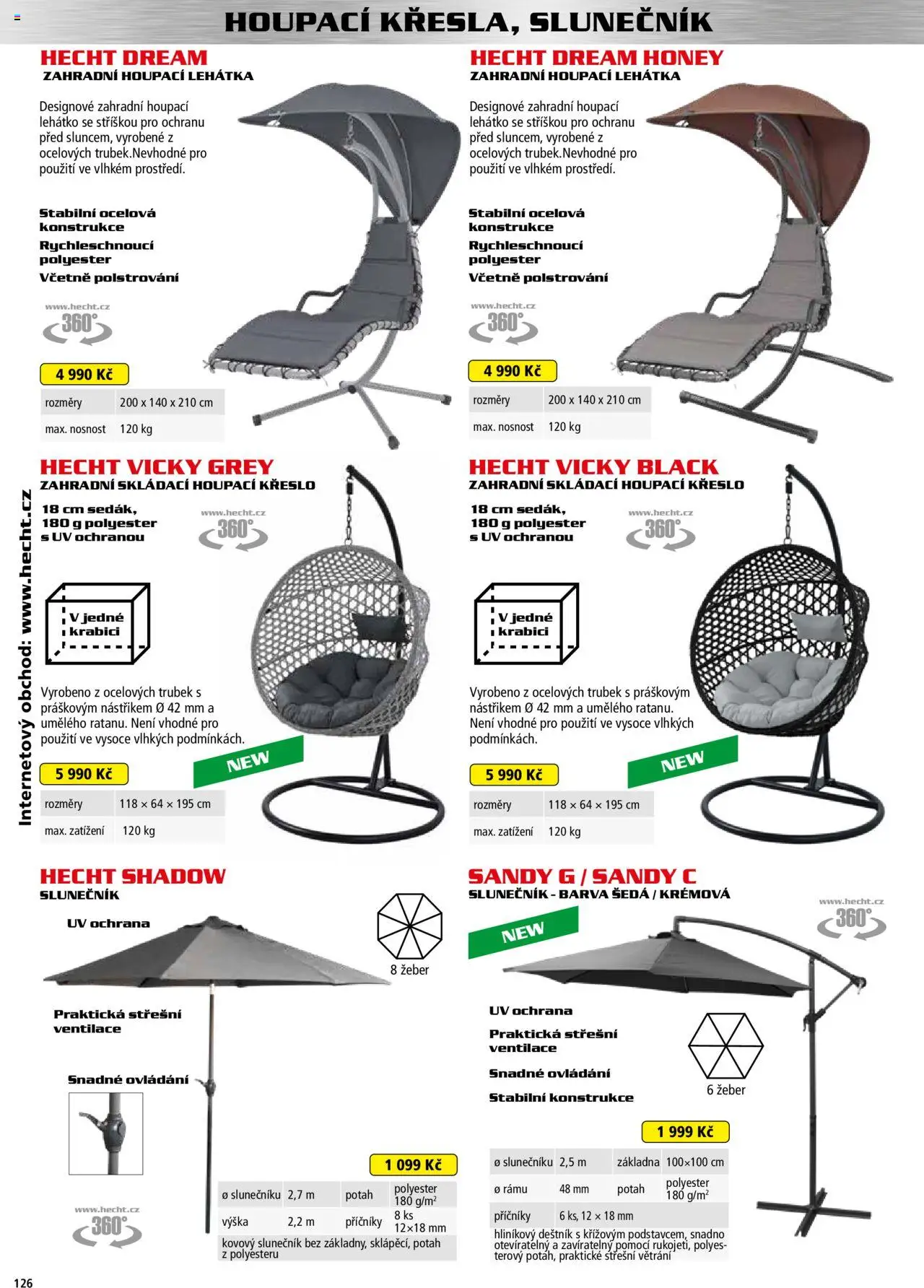 Hecht katalog - Jaro-léto 2025 od 22.04.2025 | Strana: 126 | Produkty: Příčníky, Hecht, Deštník, Lehátka