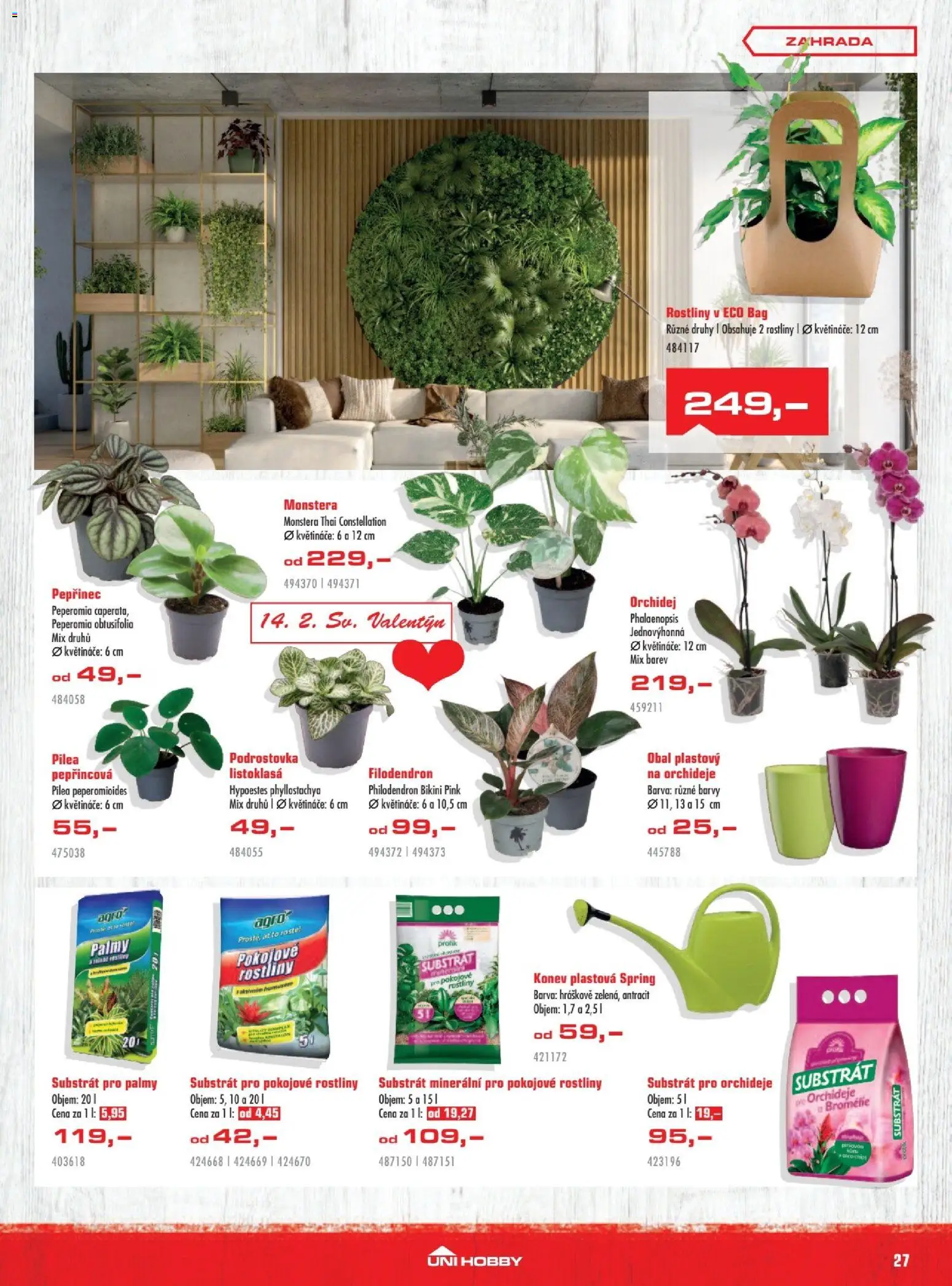 Uni Hobby leták od 29.01.2026 | Strana: 27 | Produkty: Zahrada, Substrát, Pokojové rostliny, Barvy