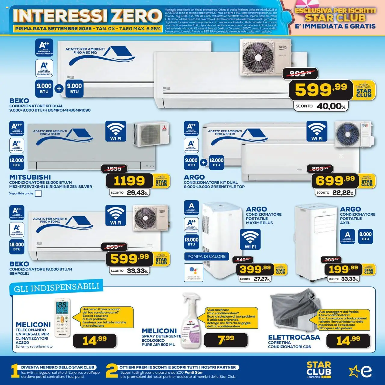 Volantino Euronics del 05.06.2025 | Pagina: 5 | Prodotti: Telecomando, Detergente, Top, Condizionatore