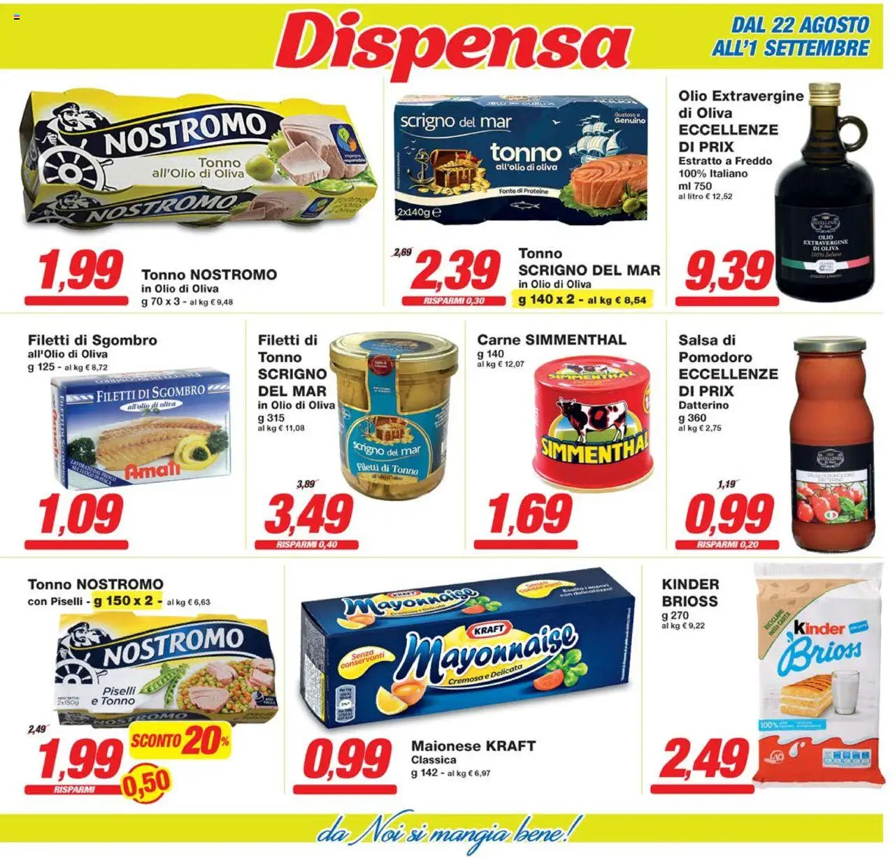 Volantino Prix del 22.08.2025 | Pagina: 11 | Prodotti: Maionese, Salsa, Olio, Tonno