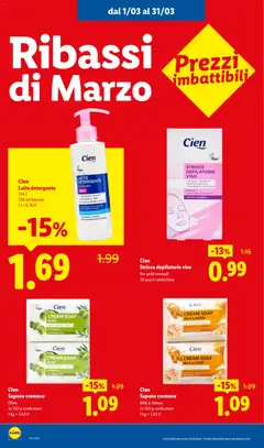 Anteprima del volantino Lidl Ribassi Marzo catalogo valido a partire dal 01.03.2026 | Pagina: 12 | Prodotti: Sapone, Latte, Burro, Trucco