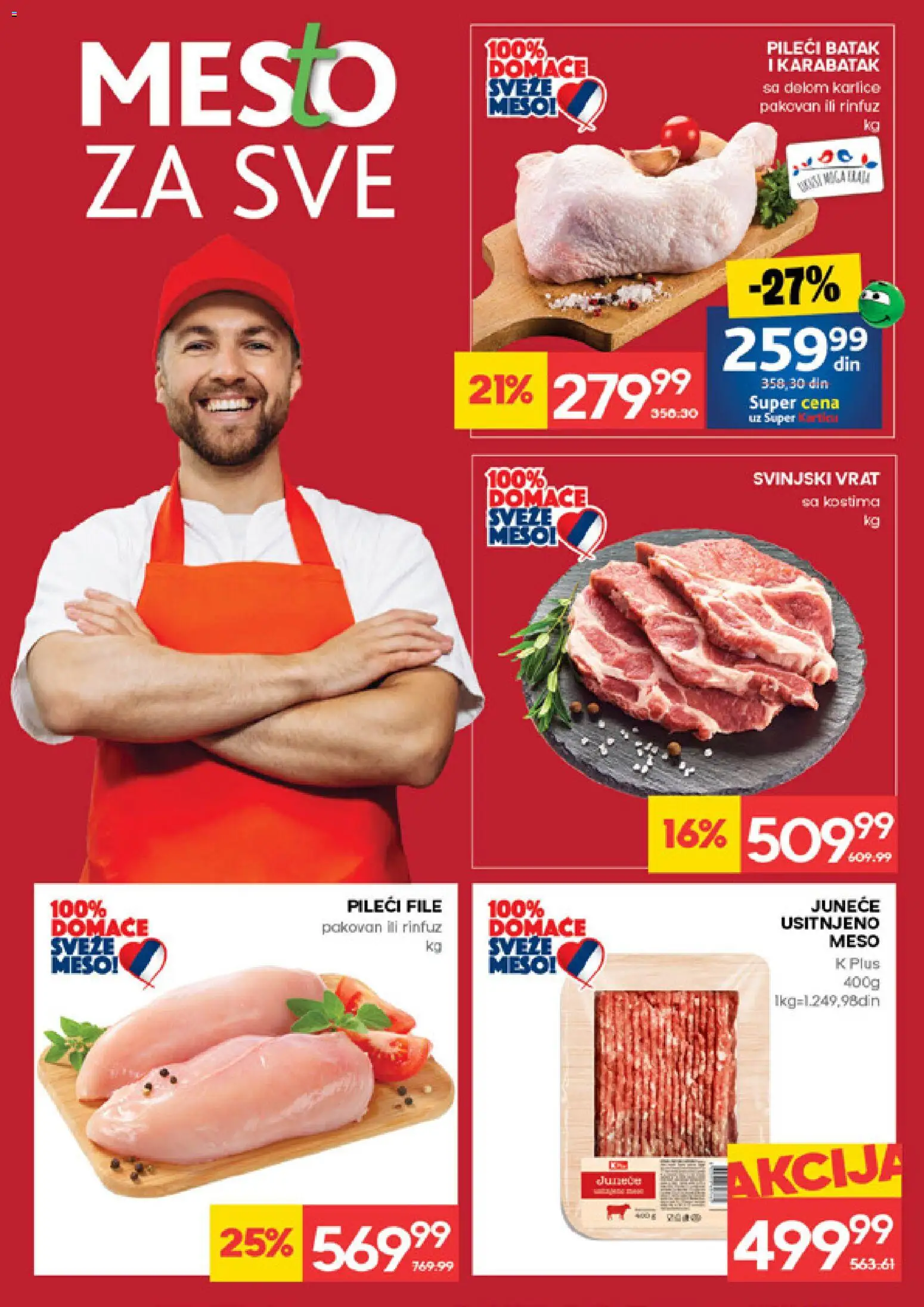 Idea katalog - važi od 19.02.2026 | Strana: 4 | Proizvode: Pileći file, Svinjski vrat, Pileći batak