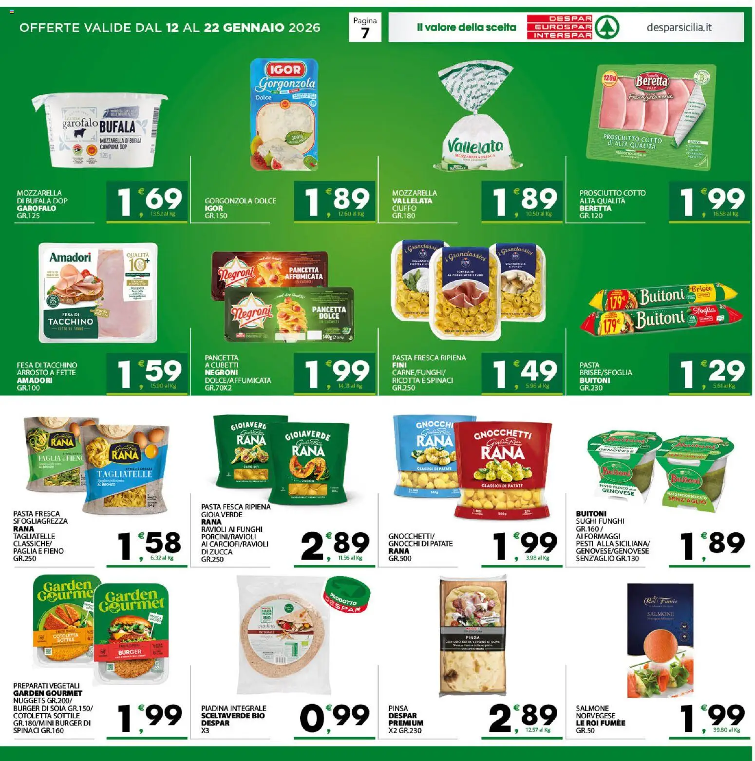 Volantino Eurospar del 12.01.2026 | Pagina: 7 | Prodotti: Patate, Olio, Prosciutto, Pesto