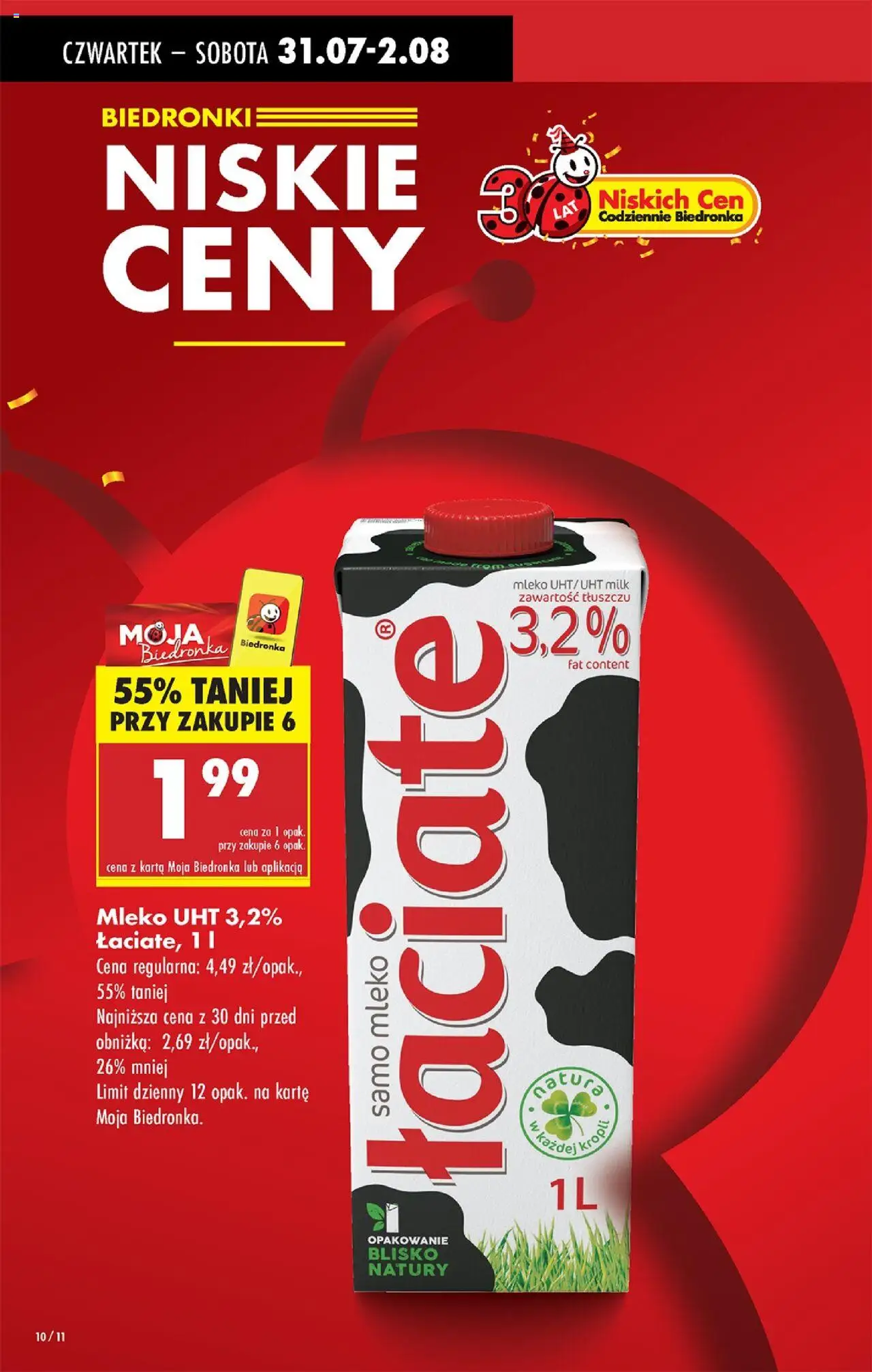 Biedronka gazetka - Oferta W tym tygodniu od 31.07.2025 | Strona: 12 | Produkty: Karta, Mleko
