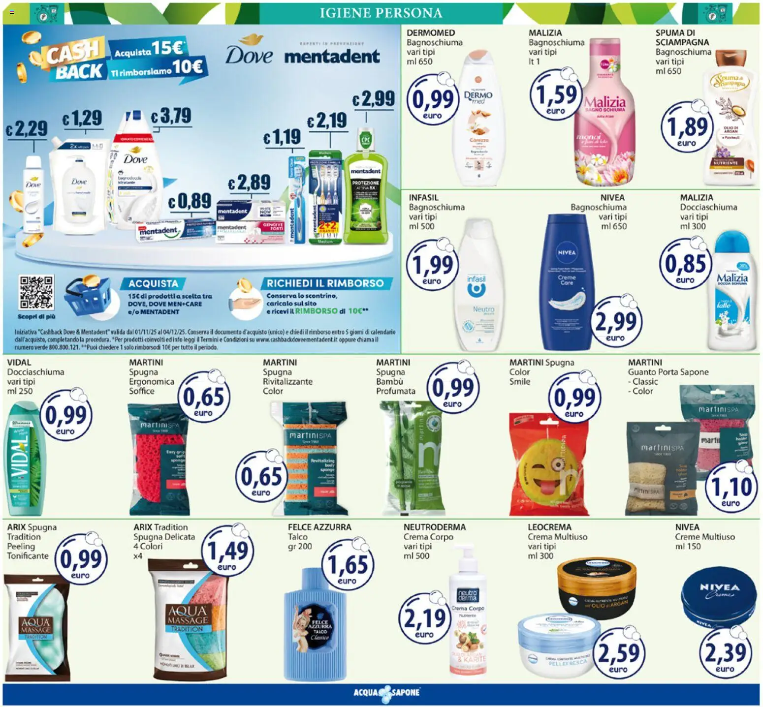 Volantino Acqua e Sapone del 03.11.2025 | Pagina: 6 | Prodotti: Crema, Sapone, Talco, Bagno