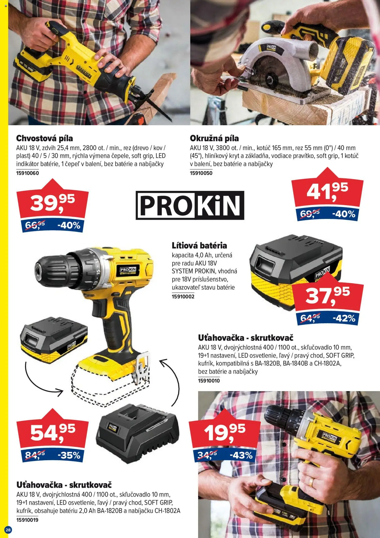 Nové Kinekus akcie – leták je platný od 27.12.2025 | Strana: 28 | Produkty: Skrutkovač, Píla, Uťahovačka, Aku