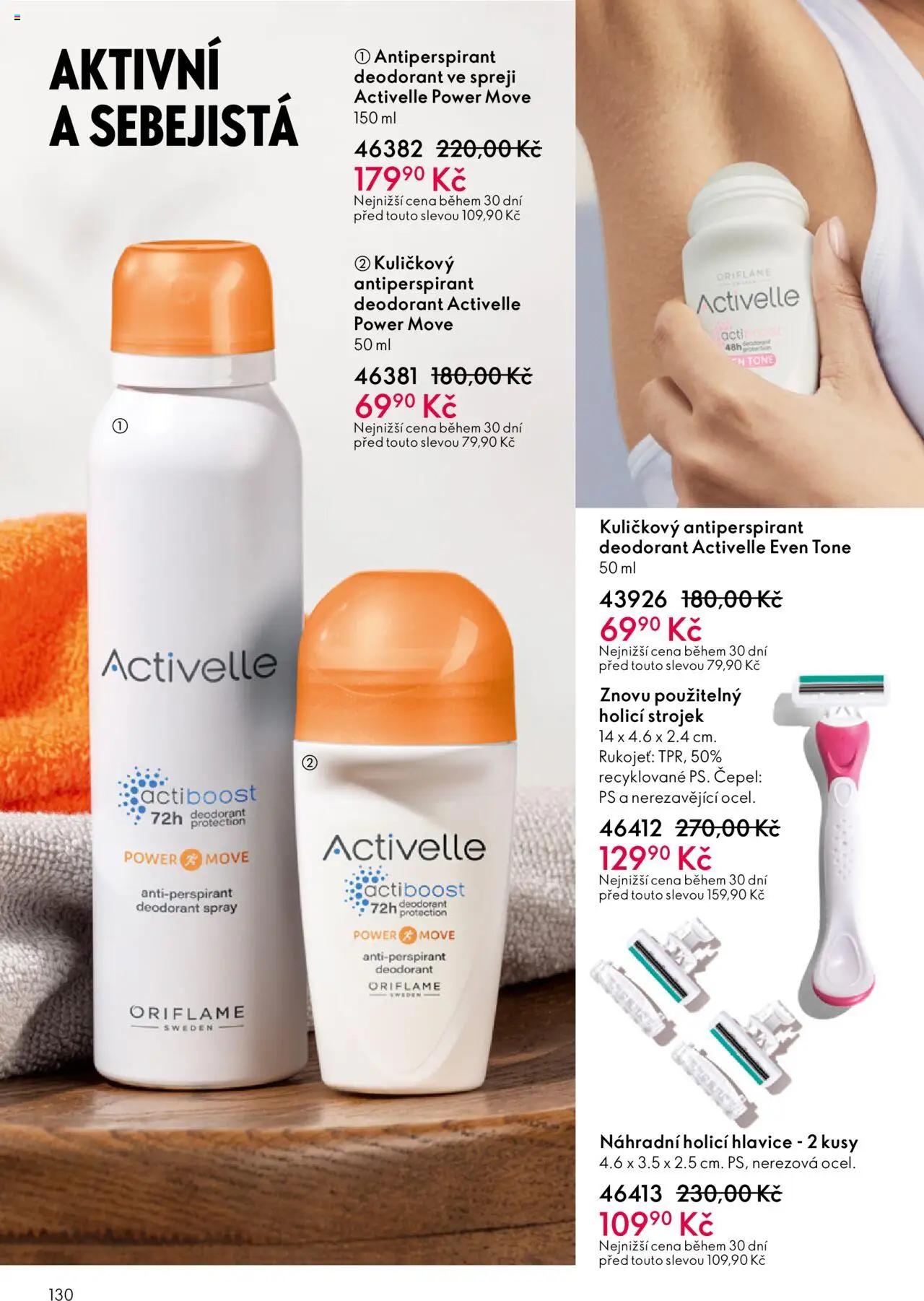 Oriflame katalog č.13/2025 od 07.09.2025 | Strana: 130 | Produkty: Deodorant, Antiperspirant, Holicí strojek