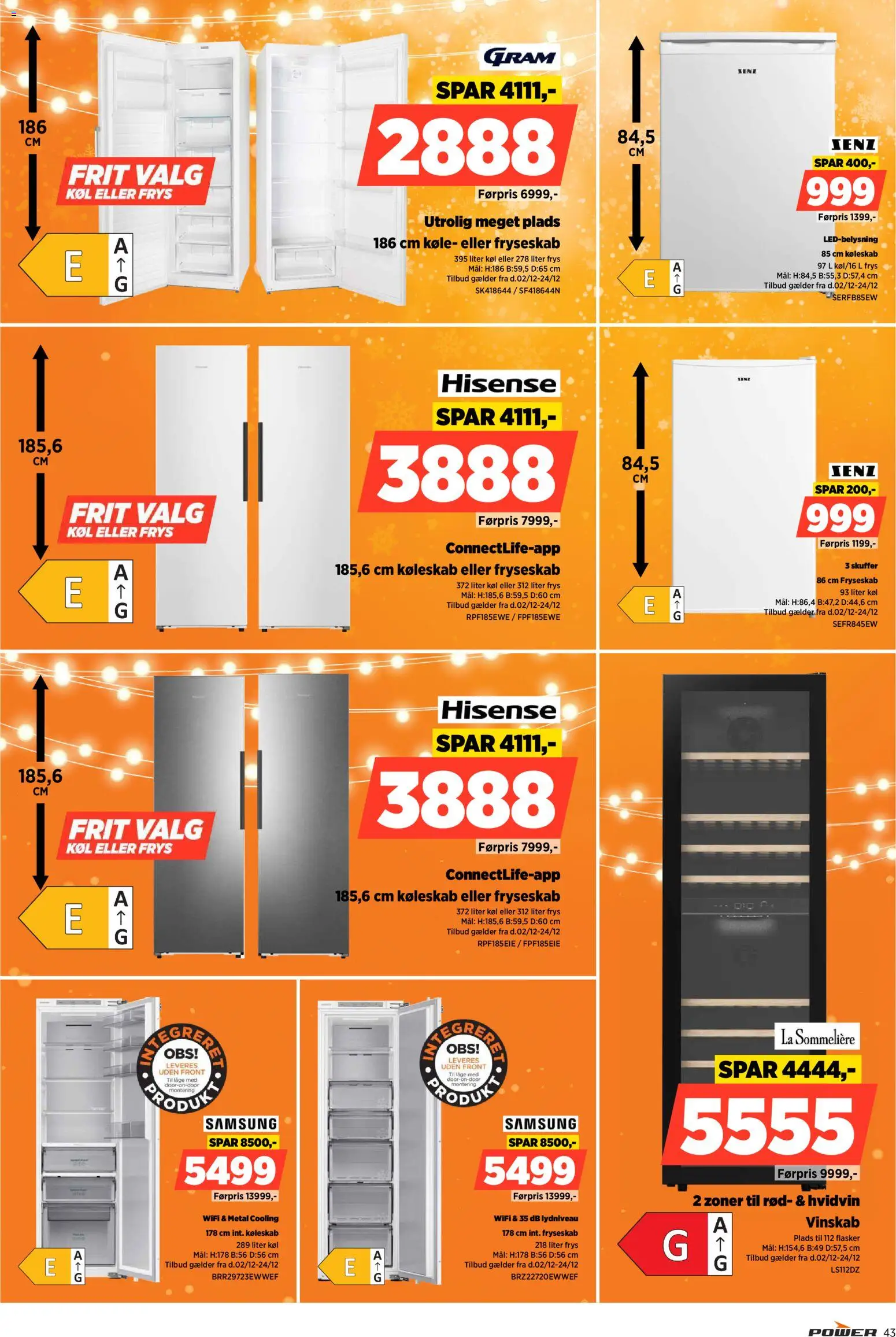 Power tilbudsavis – gyldig fra 02.12.2025 | Side: 43 | Produkter: Køleskab