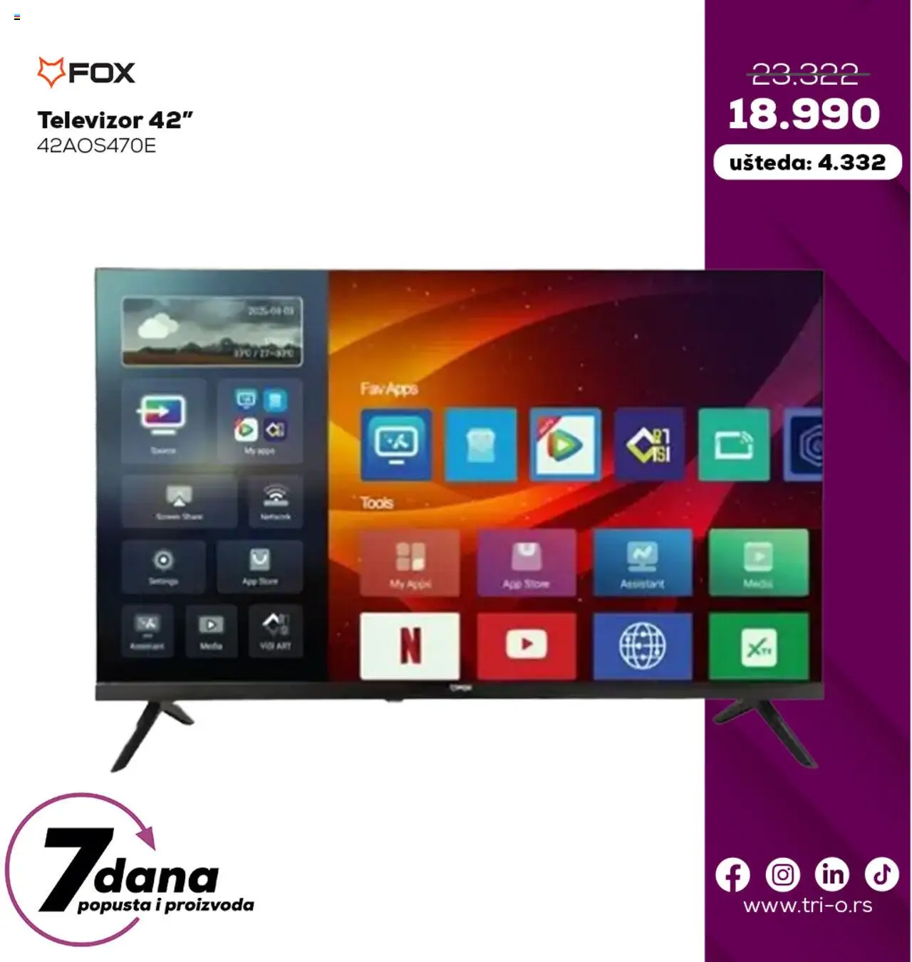 Tri O katalog - važi od 16.10.2025 | Strana: 6 | Proizvode: Televizor
