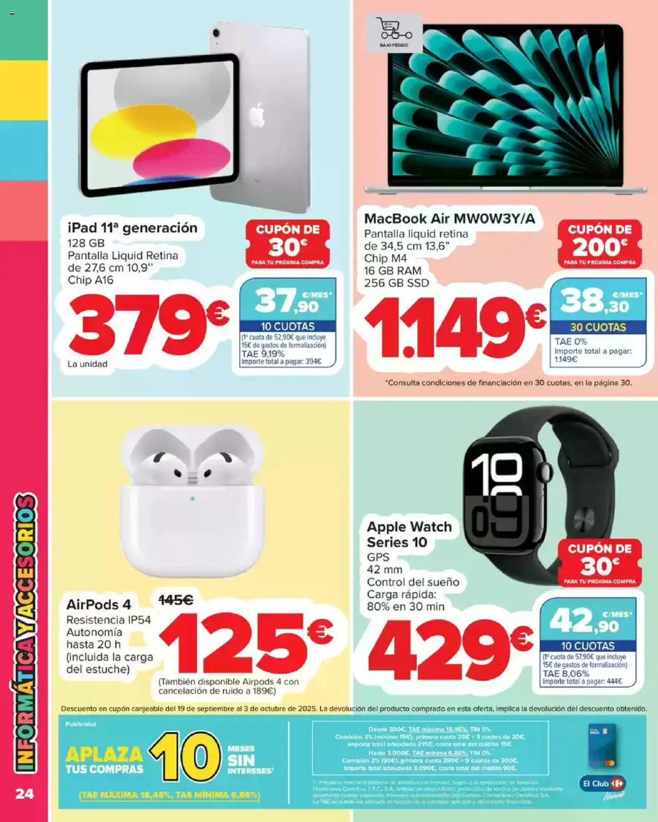 Carrefour Vuelta al Cole │ válido desde el 18.08.2025 | Página: 24 | Productos: Ipad, Airpods, Apple