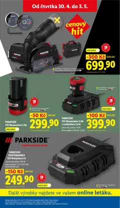 Náhled letáku PARKSIDE, Akumulátor a nabíječka se prodávají samostatně. Kompatibilní s akumulátory série X 12 V TEAM. Doporučený akumulátor: 12 V od 30.04.2026 | Strana: 33 | Produkty: Parkside