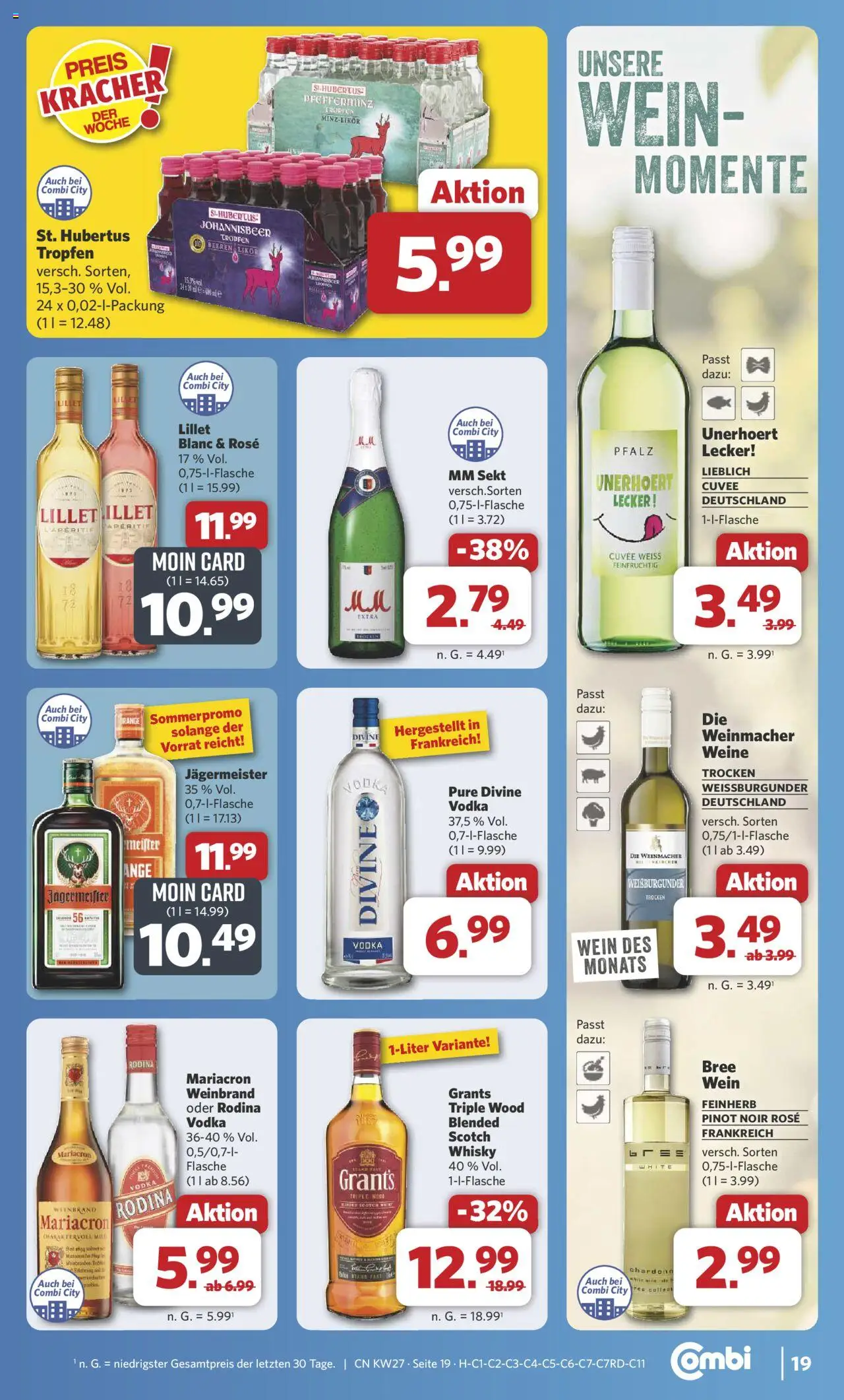 Combi Prospekt 	 - gültig ab dem 30.06.2025 | Seite: 28 | Produkte: Whisky, Likör, Bree, Hubertus tropfen