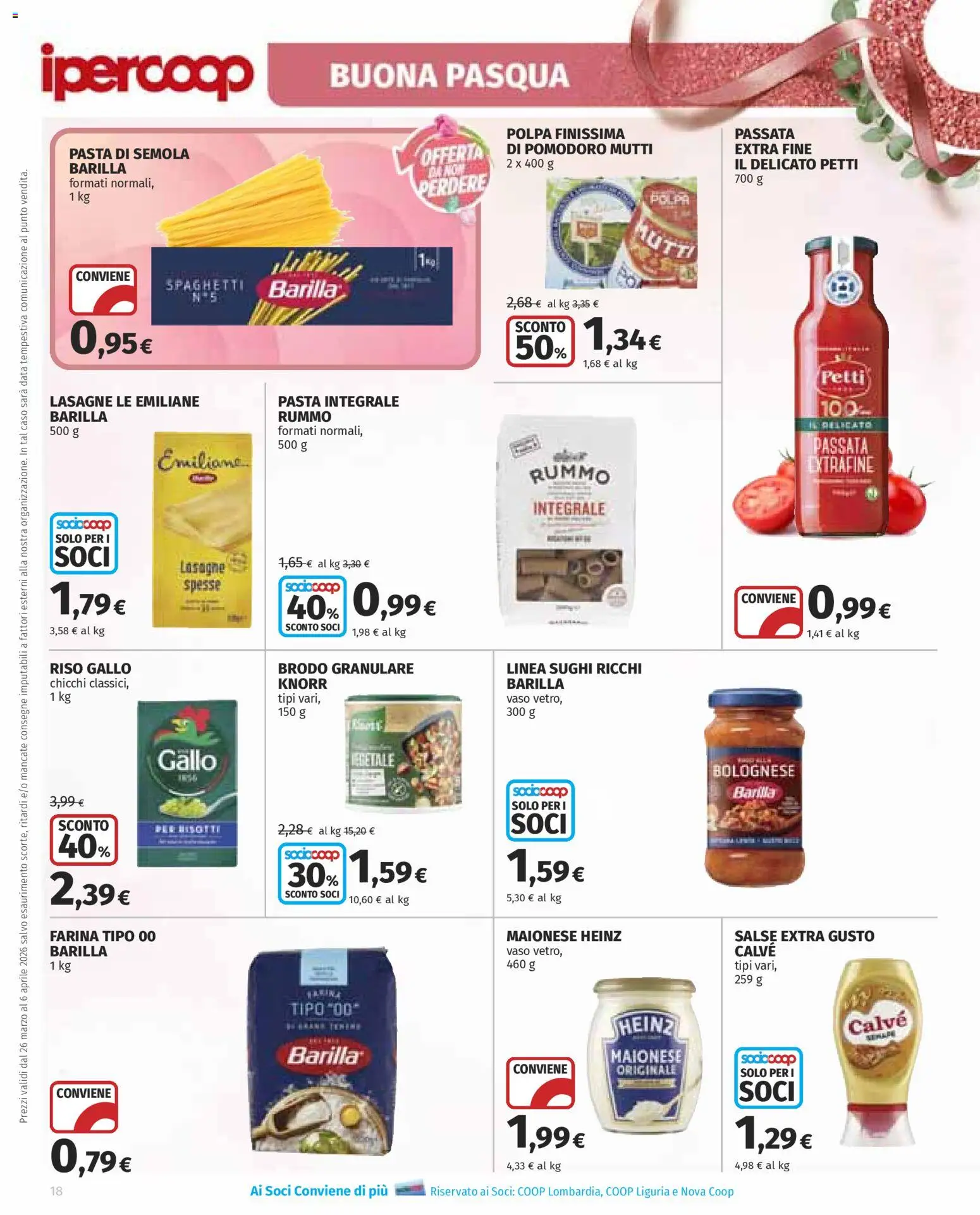 Volantino Ipercoop del 26.03.2026 | Pagina: 18 | Prodotti: Riso, Maionese, Pomodoro, Data