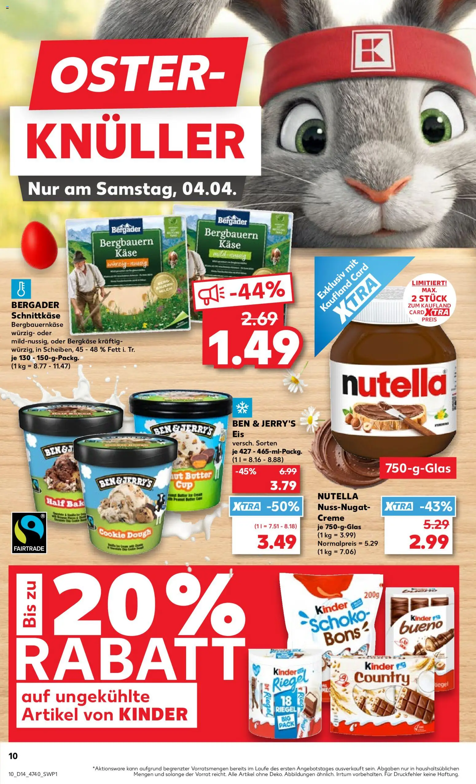Kaufland Prospekt Hannover	 – gültig ab 02.04.2026 | Seite: 10 | Produkte: Butter, Nutella, Hut, Eis