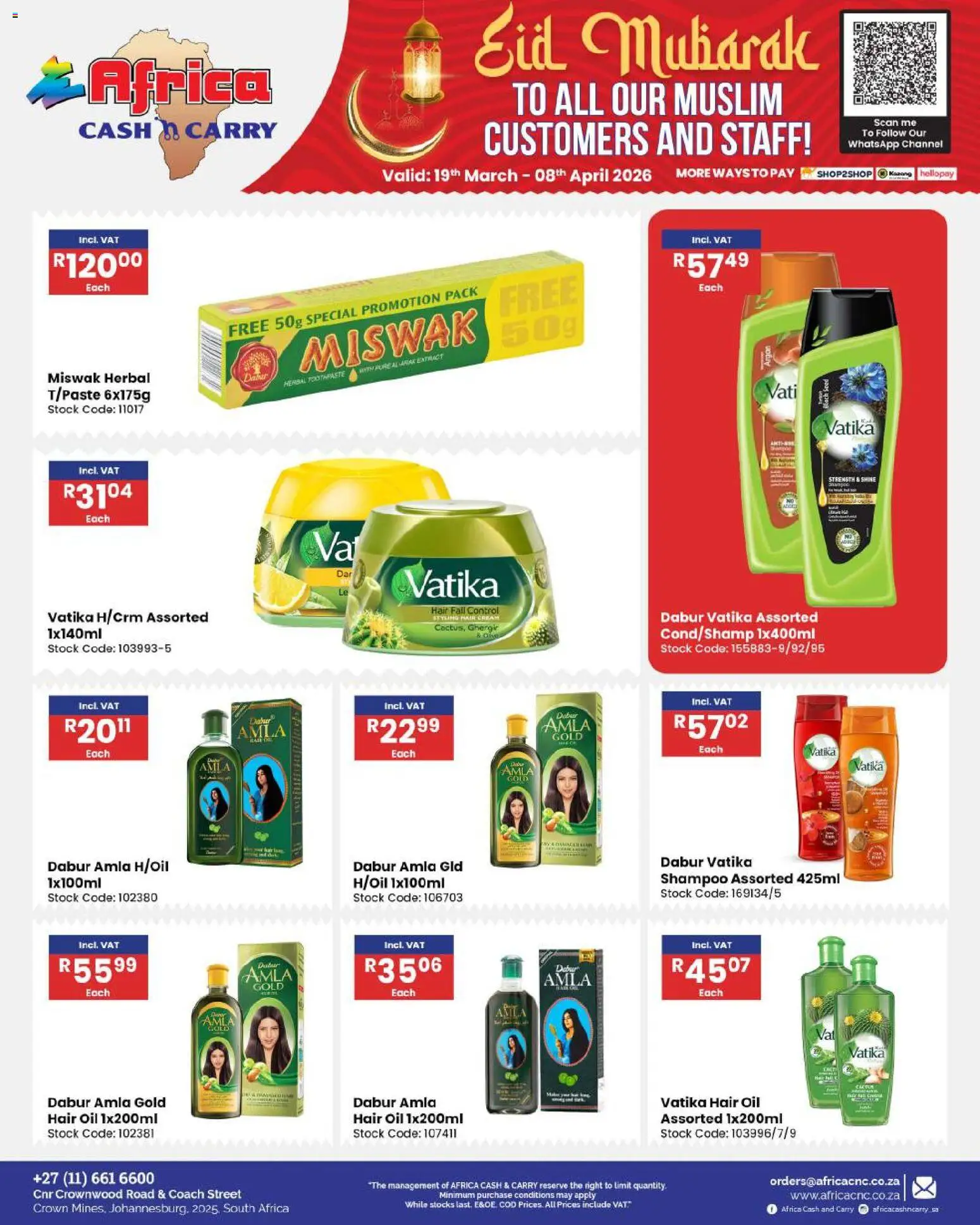 New Africa Cash & Carry catalogue – valid from 19.03.2026 | Page: 67 | Products: Oil, Shampoo, Hair oil, Cream