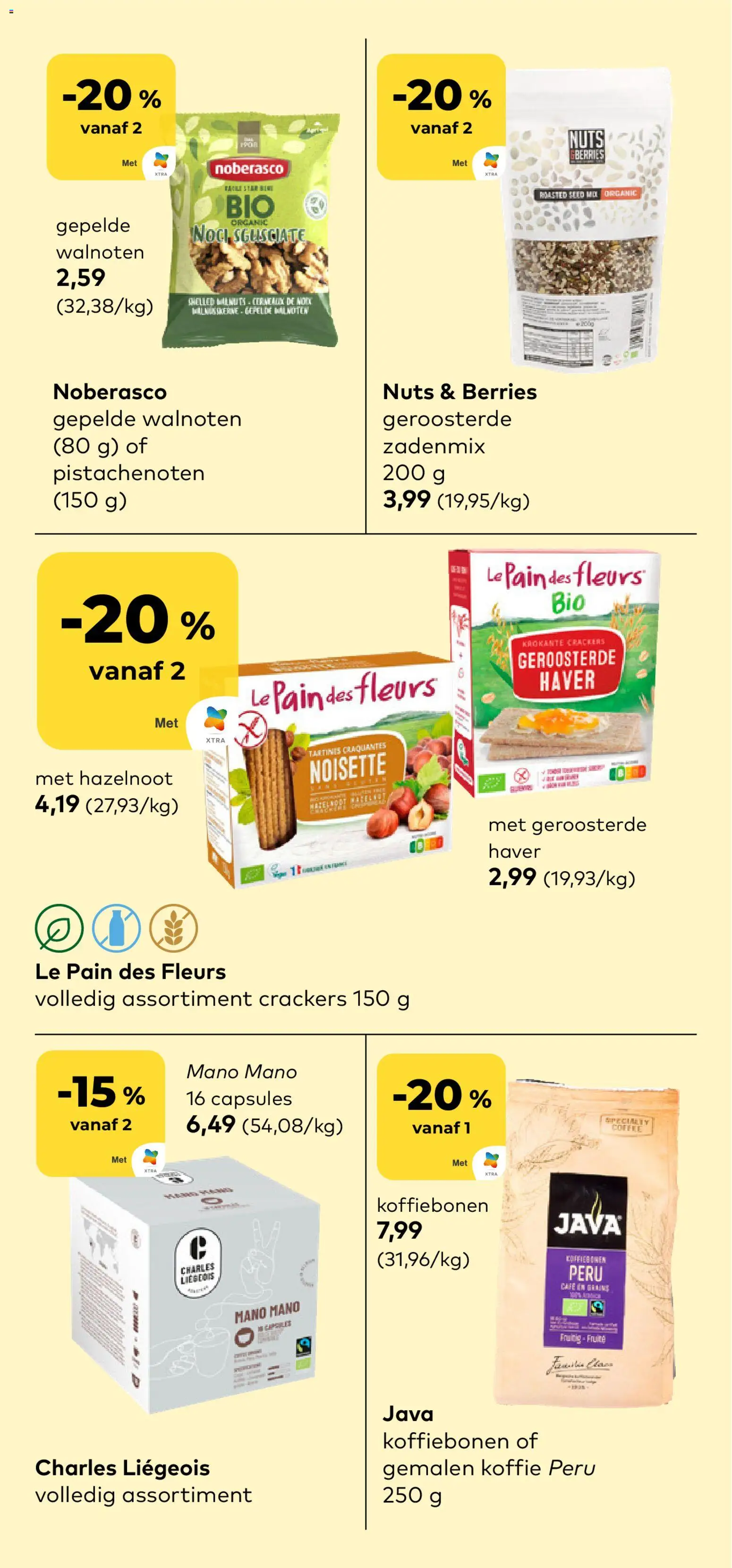 {H1} | Pagina: 7 | Producten: Haver, Csirkecombfile, Koffiebonen, Koffie