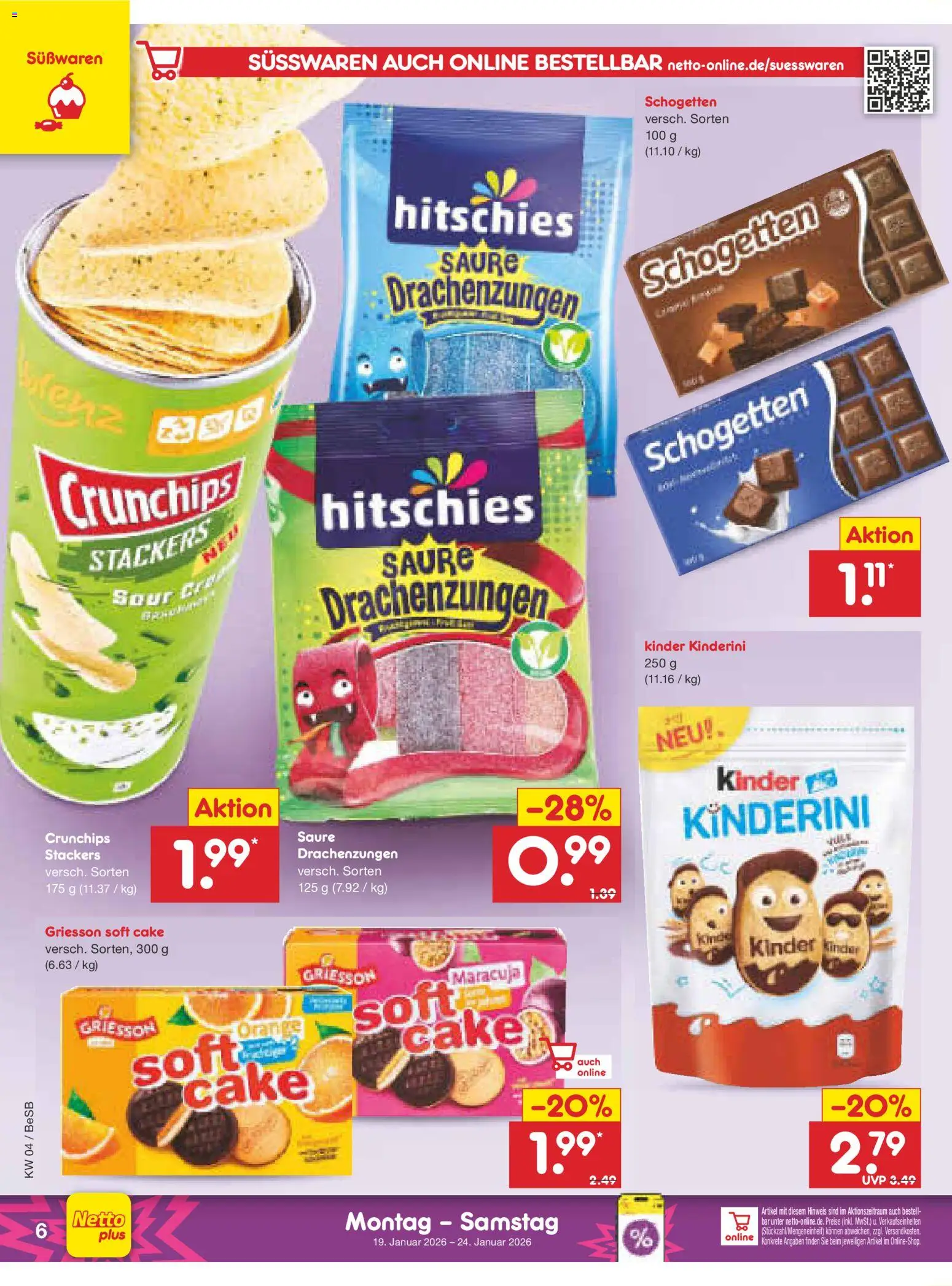 Netto Marken-Discount Prospekt 	 – gültig ab 19.01.2026 | Seite: 6 | Produkte: Schogetten