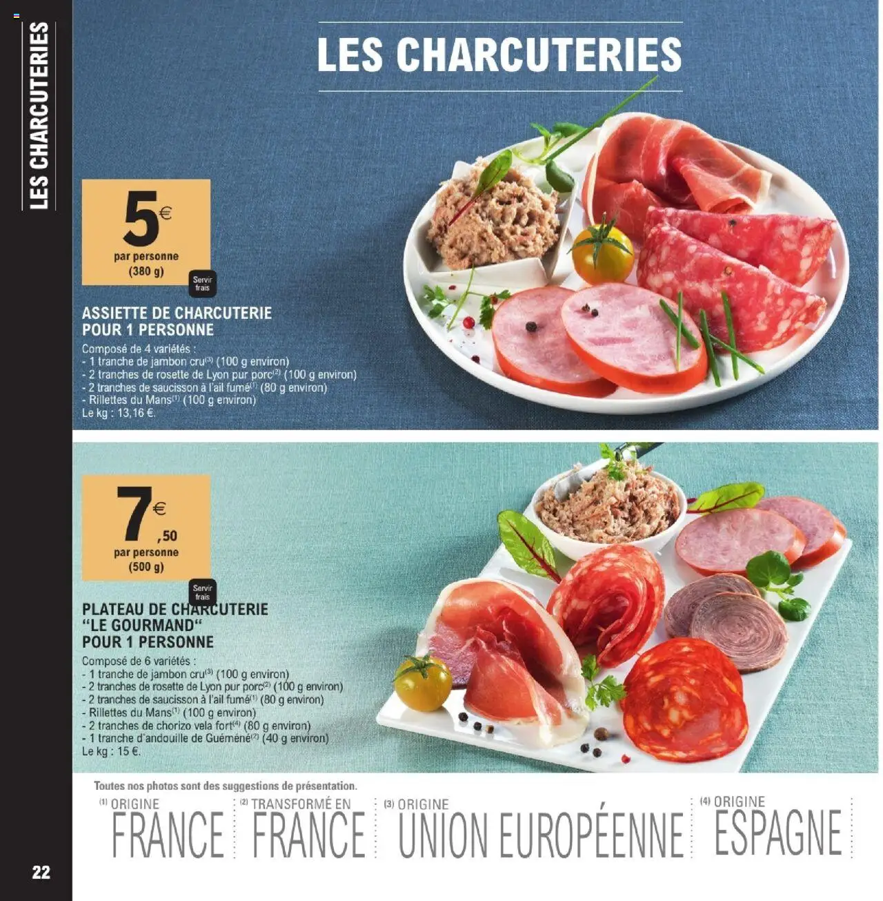  | Page: 22 | Produits: Chorizo, Saucisson, Plateau, Jambon