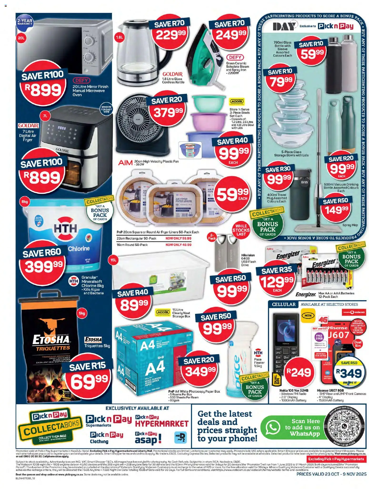 New Pick n Pay catalogue – valid from 23.10.2025 | Page: 12 | Products: Kettle, Fan, Box, Paper