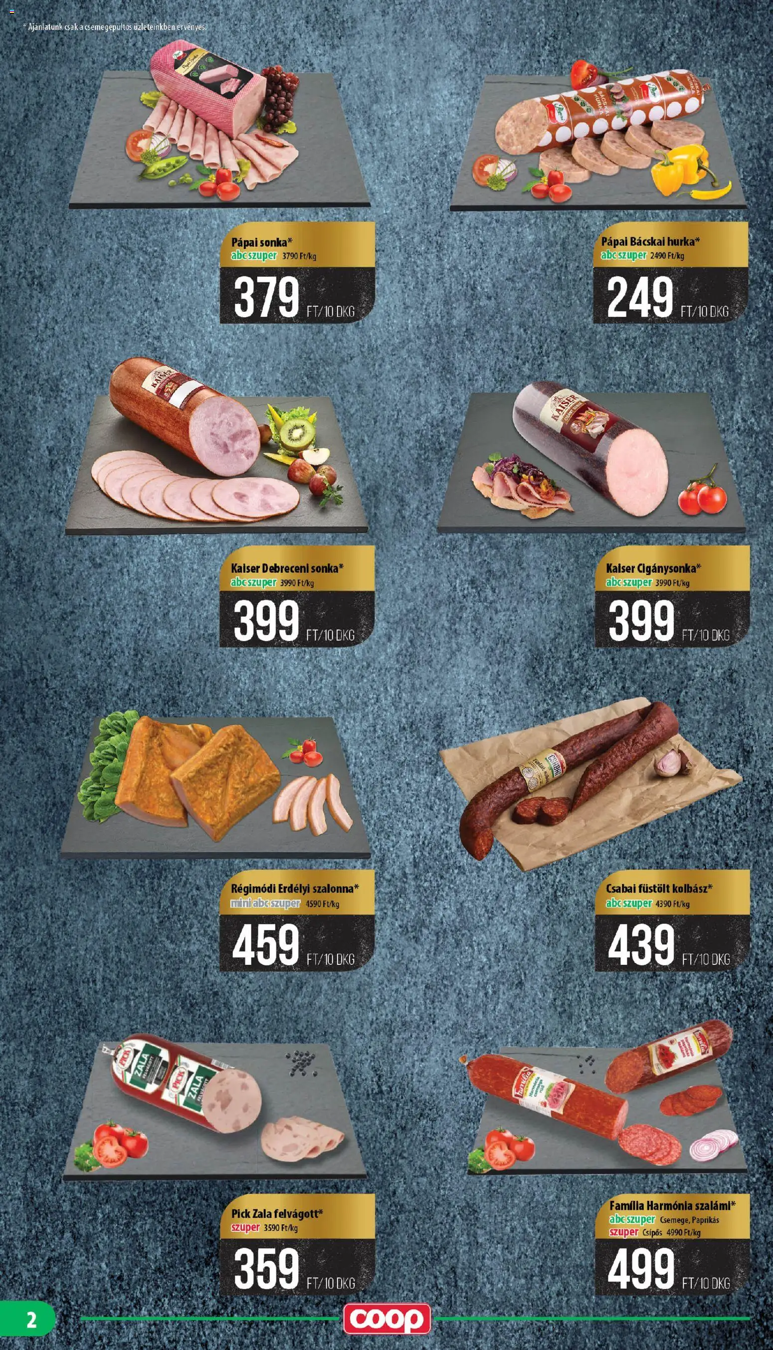 COOP akciós ujság - amely érvényes a következő dátumtól: 22.01.2026 | Oldal: 2 | Termékek: Debreceni, Pick, Hurka