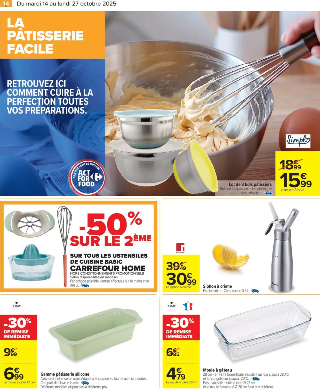 {H1} | Page: 14 | Produits: Congélateur, Moule à gâteau, Bol, Cadre