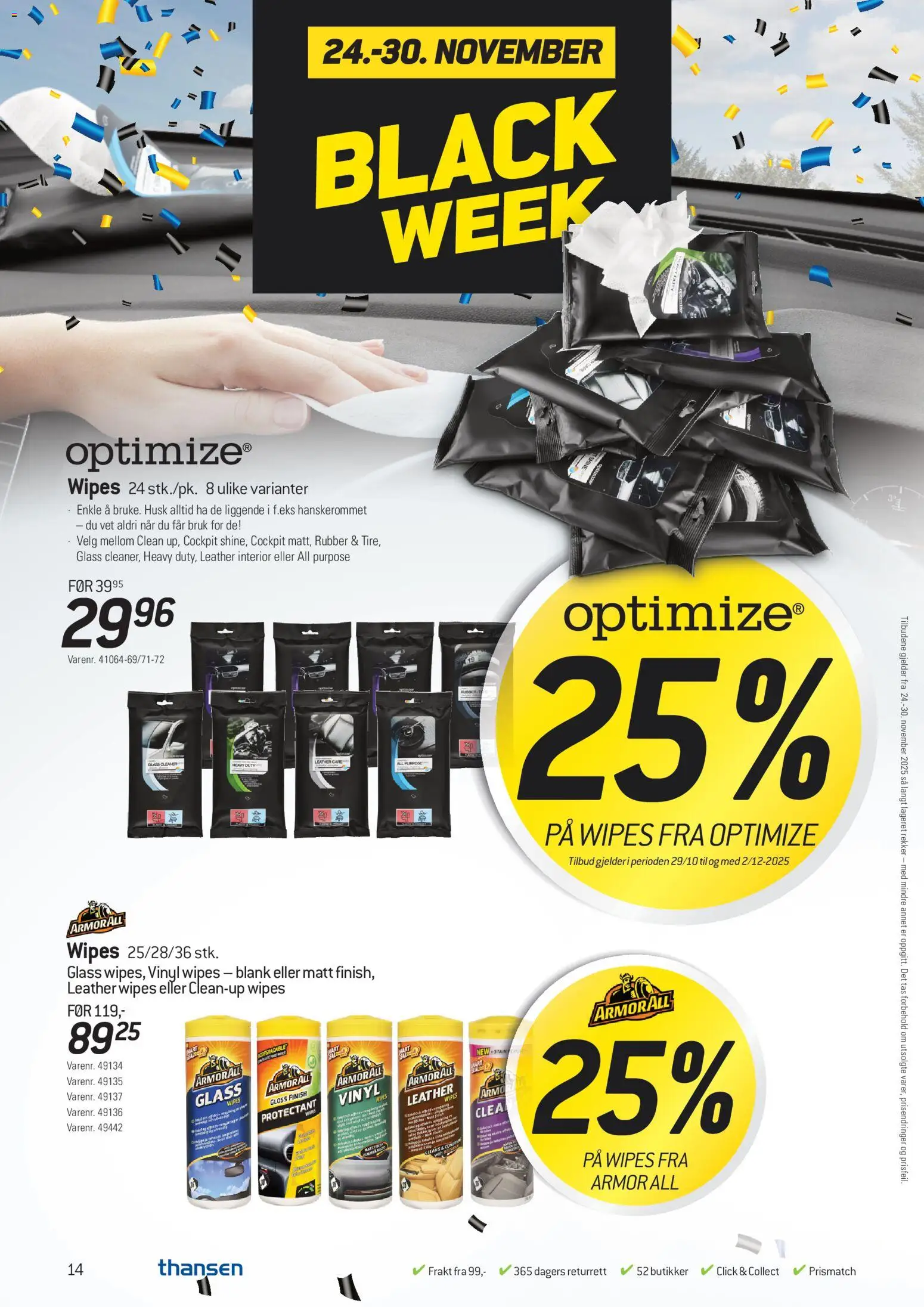 {H1} | Side: 14 | Produkter: Wipes, Glass, Interiør