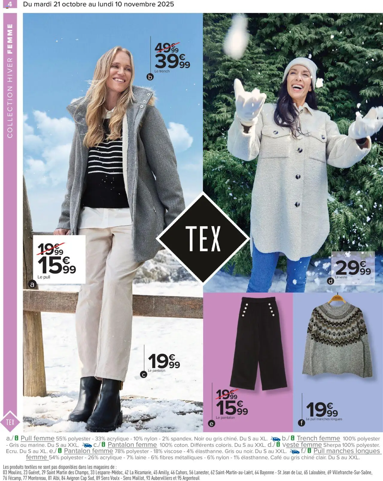 {H1} | Page: 4 | Produits: Pull, Pantalon, Café, Trench