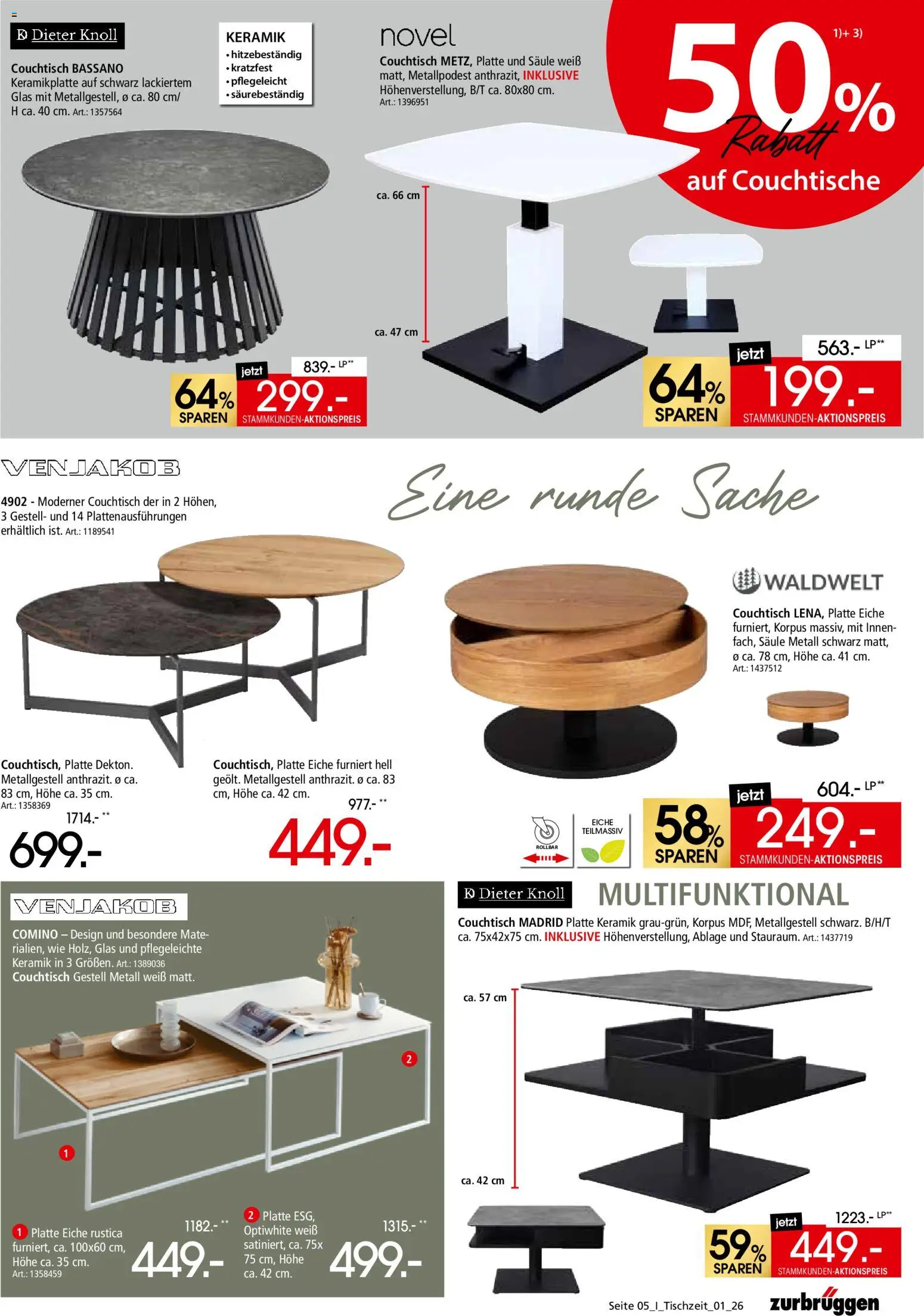 Zurbrüggen Tischzeit – gültig ab 02.03.2026 | Seite: 5 | Produkte: Couchtisch