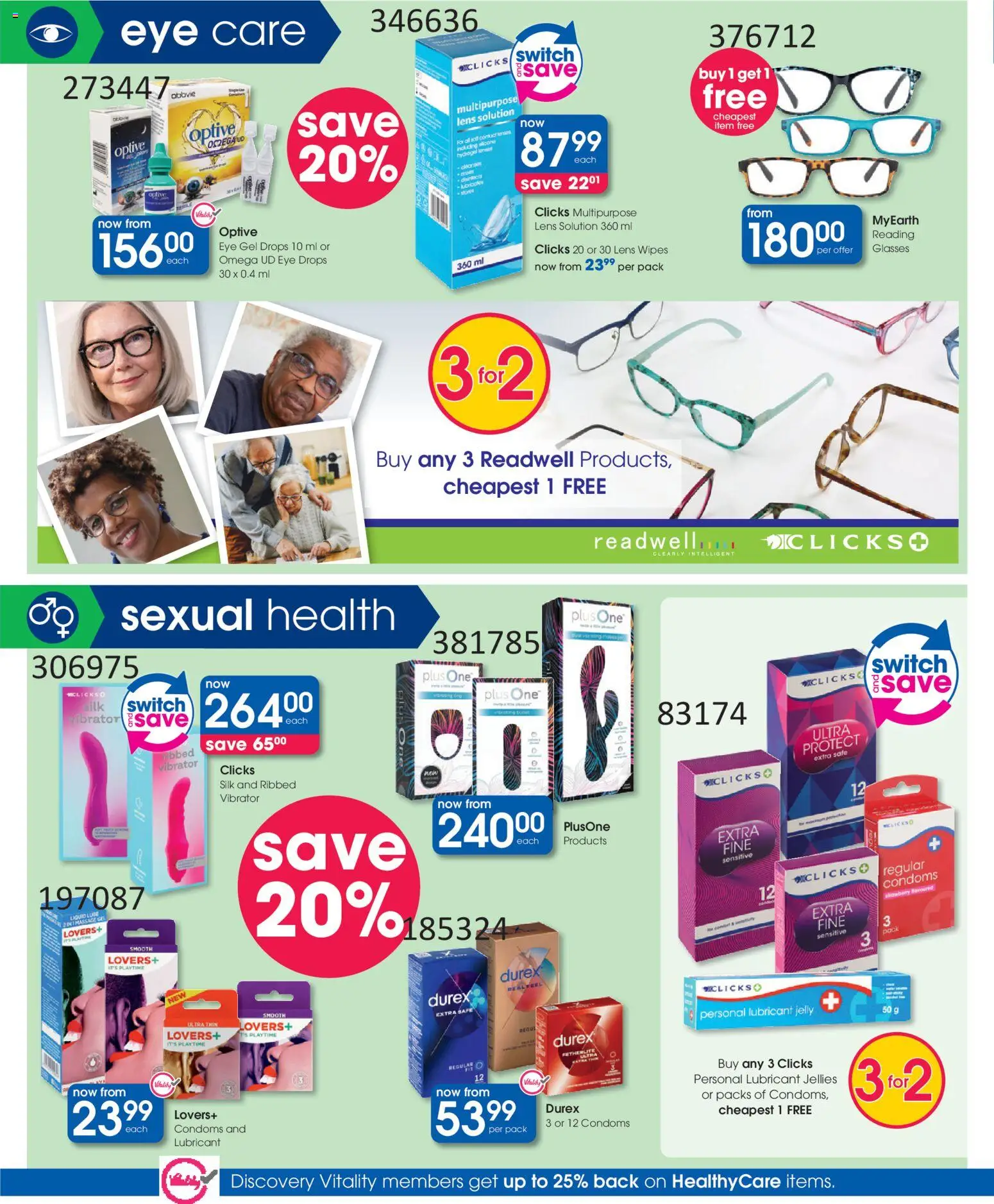 New Clicks catalogue – valid from 30.12.2025 | Page: 20 | Products: Glasses, Switch