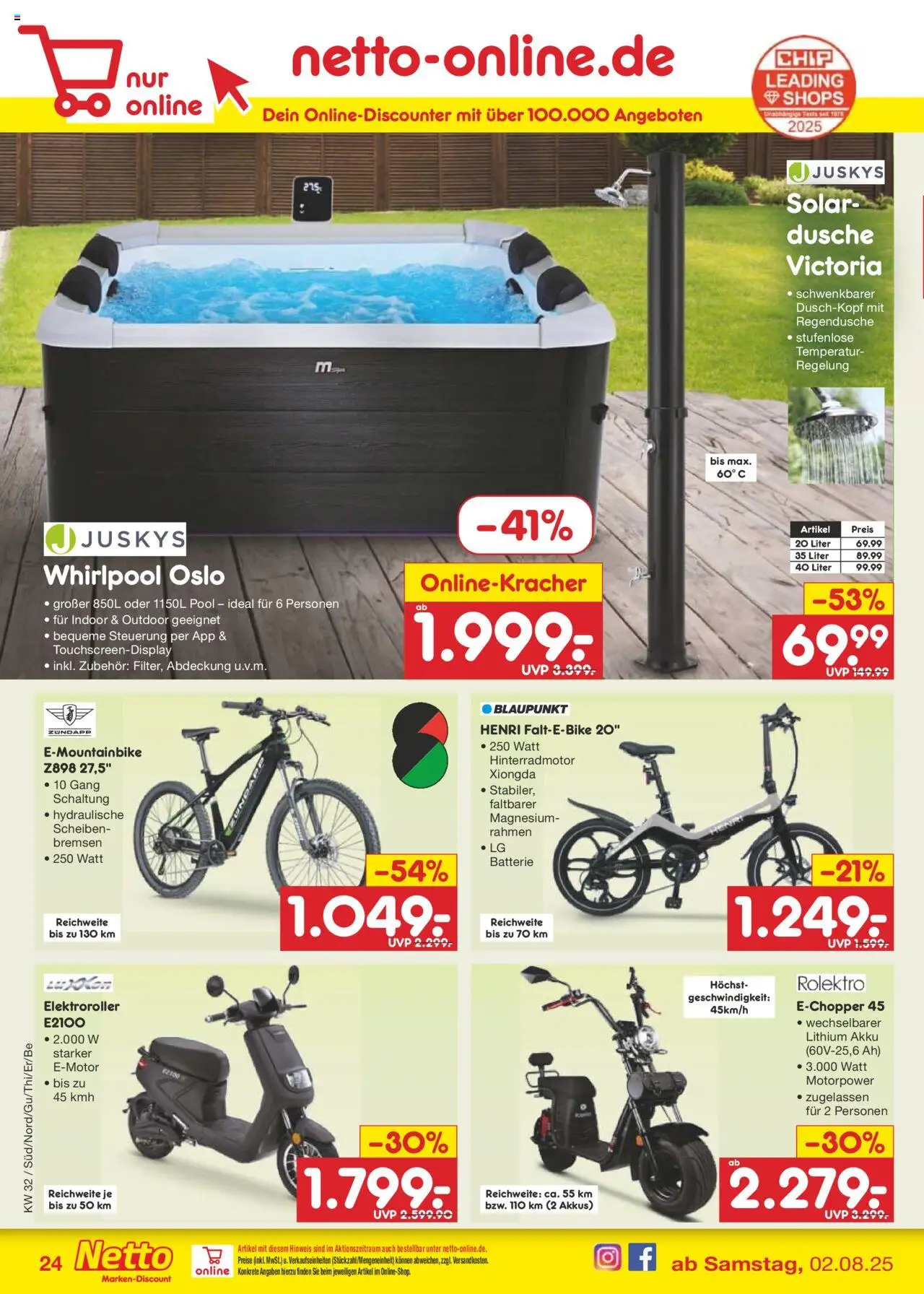 Netto Marken-Discount Prospekt 	 - gültig ab dem 04.08.2025 | Seite: 40 | Produkte: Batterie, Dusche, Duschkopf