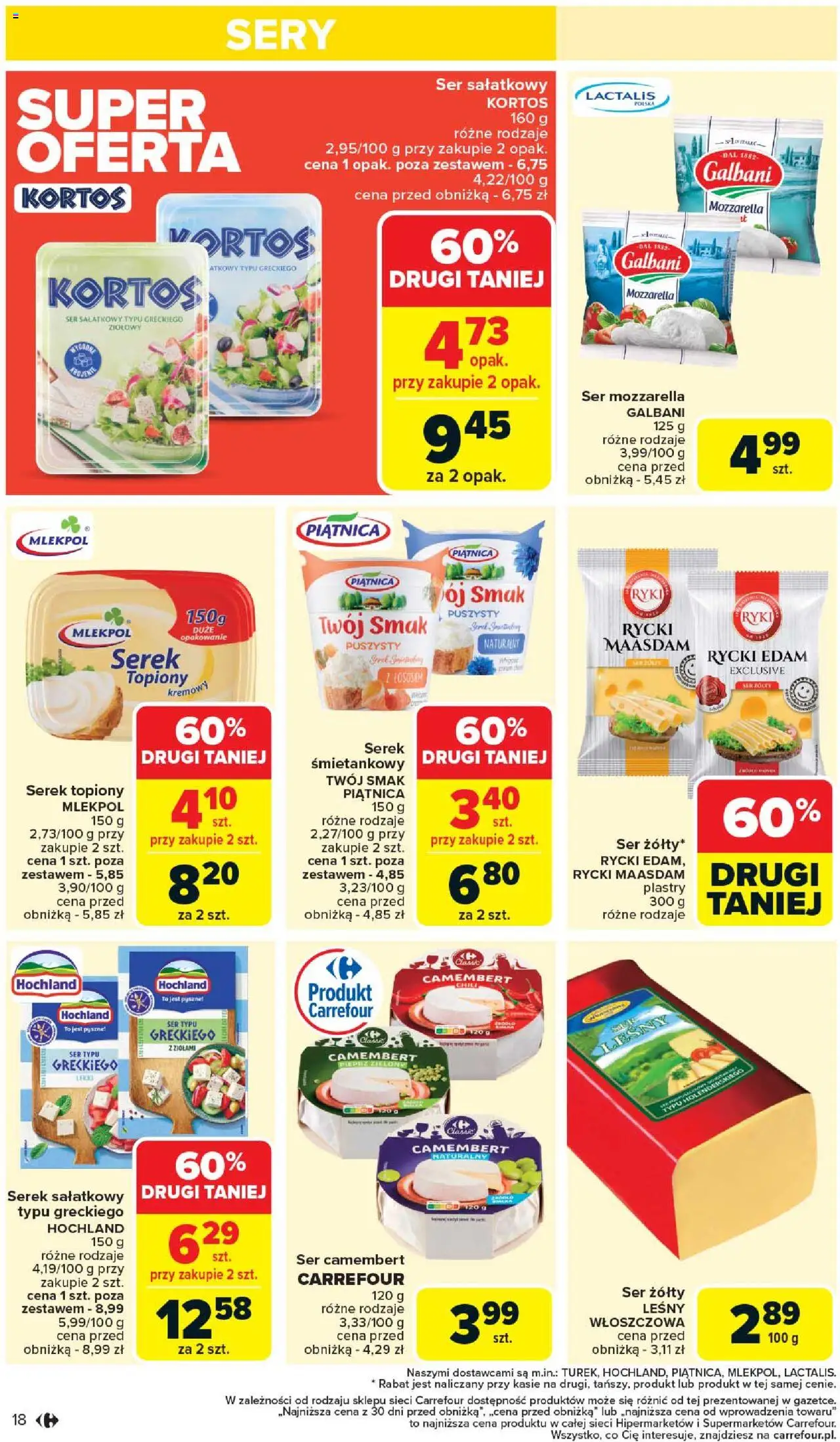 Carrefour Gazetka od 02.06.2025 | Strona: 20 | Produkty: Serek, Serek sałatkowy, Ser typu greckiego, Mozzarella