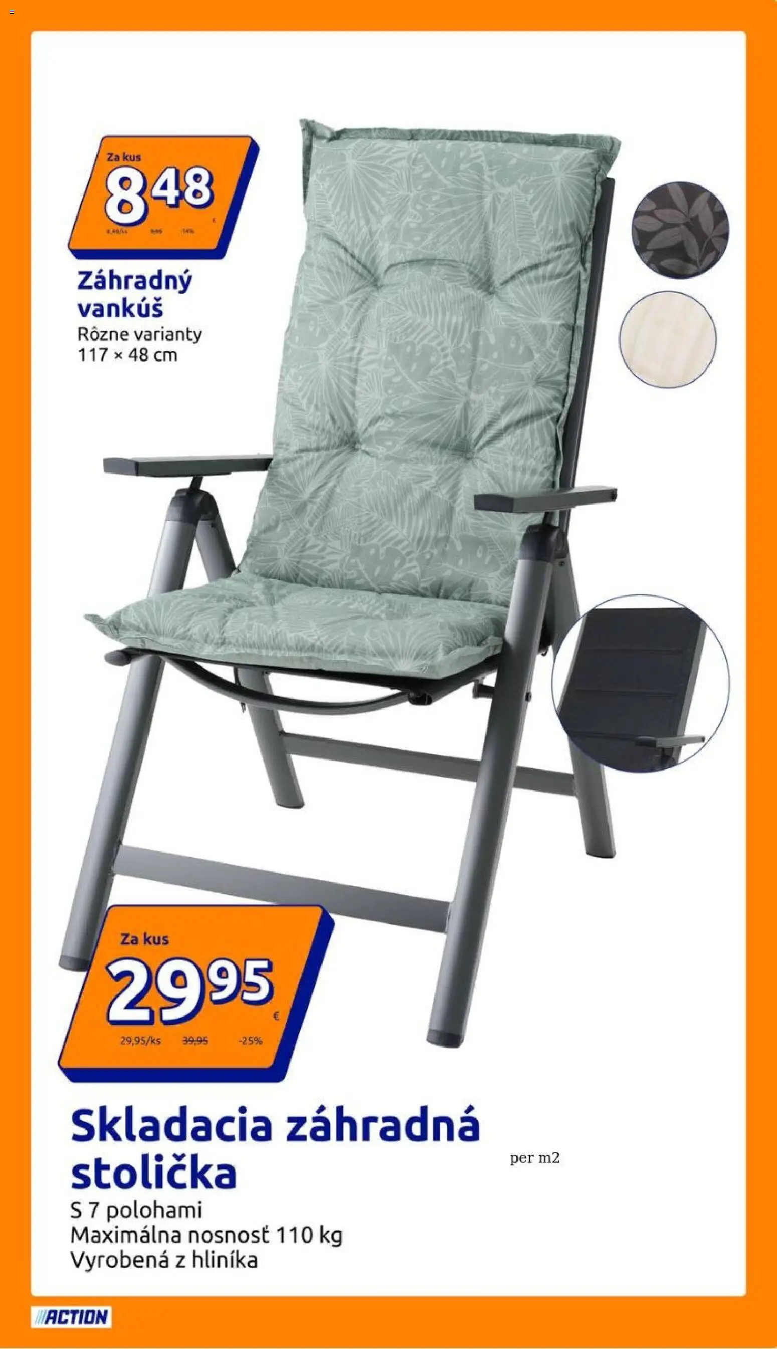 Nové Action akcie – leták je platný od 01.04.2026 | Strana: 5 | Produkty: Vankúš, Stolička