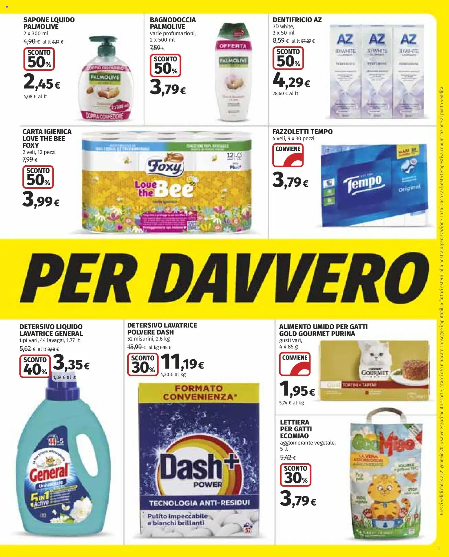 Volantino COOP del 08.01.2026 | Pagina: 5 | Prodotti: Sapone, Fazzoletti, Data, The