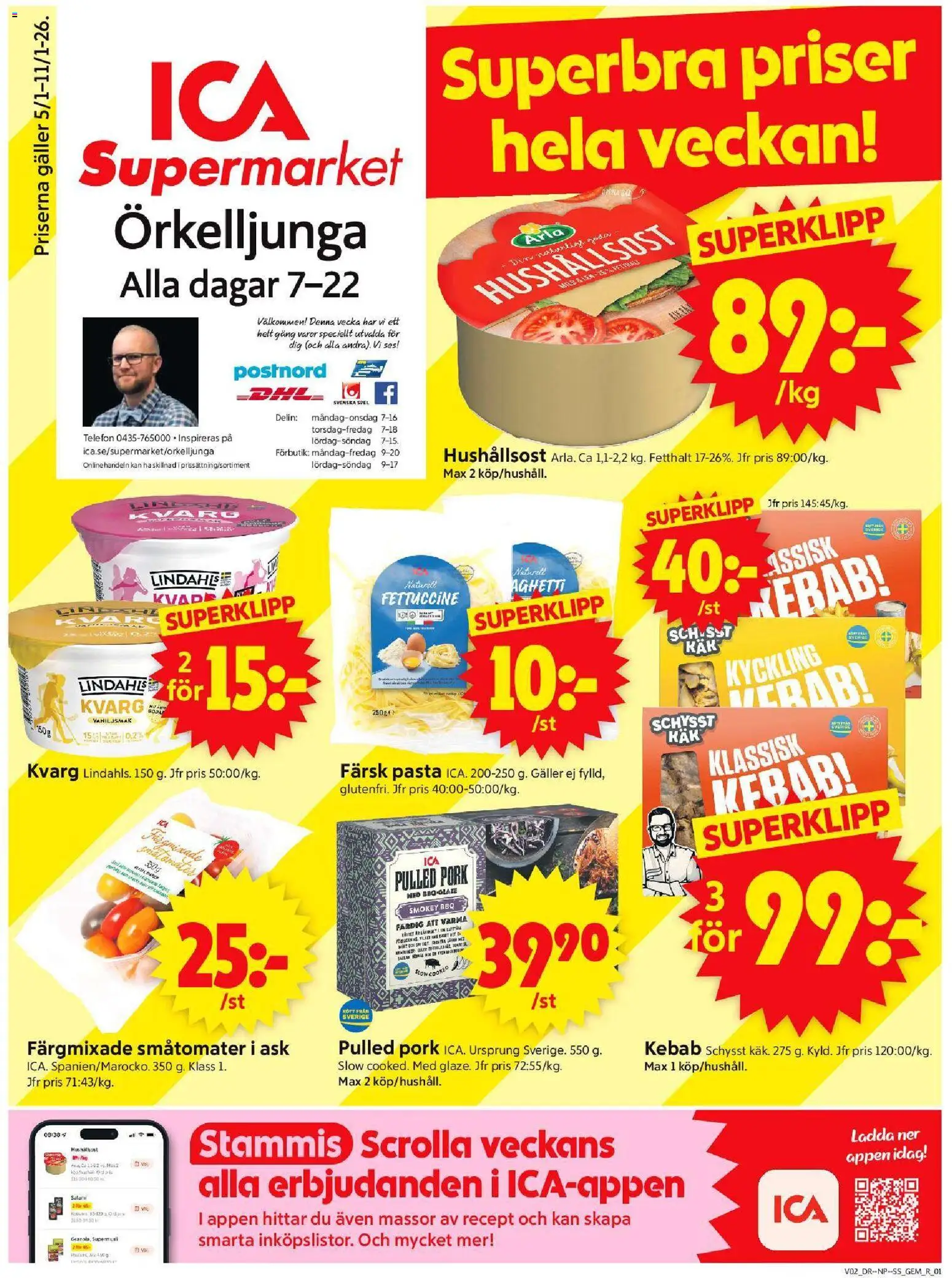 ICA Supermarket reklamblad aktuell från 05.01.2026 | Sida: 1 | Produkter: Gem, Salami, Telefon, Spel