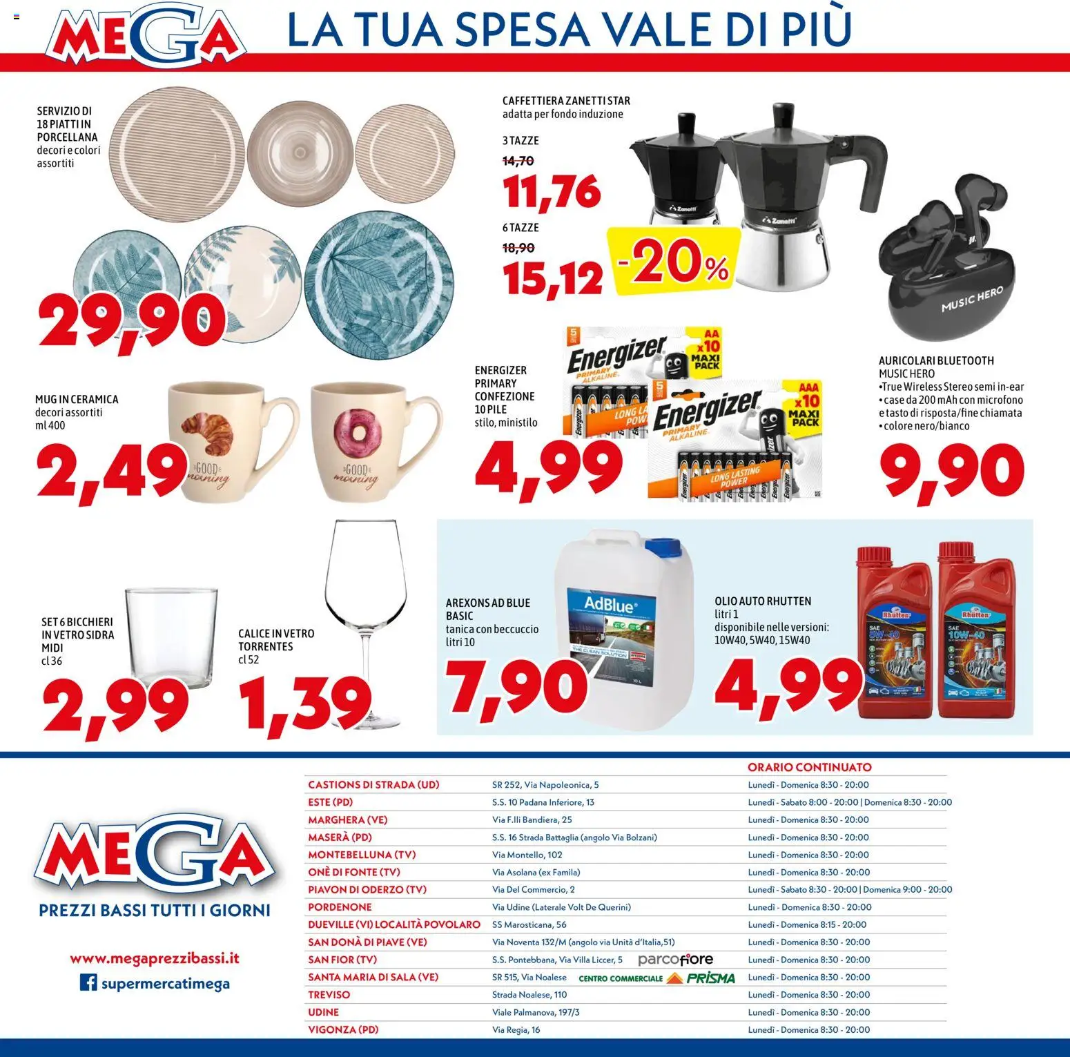 Volantino Mega del 12.02.2026 | Pagina: 12 | Prodotti: Auricolari, Calice, Caffettiera, The