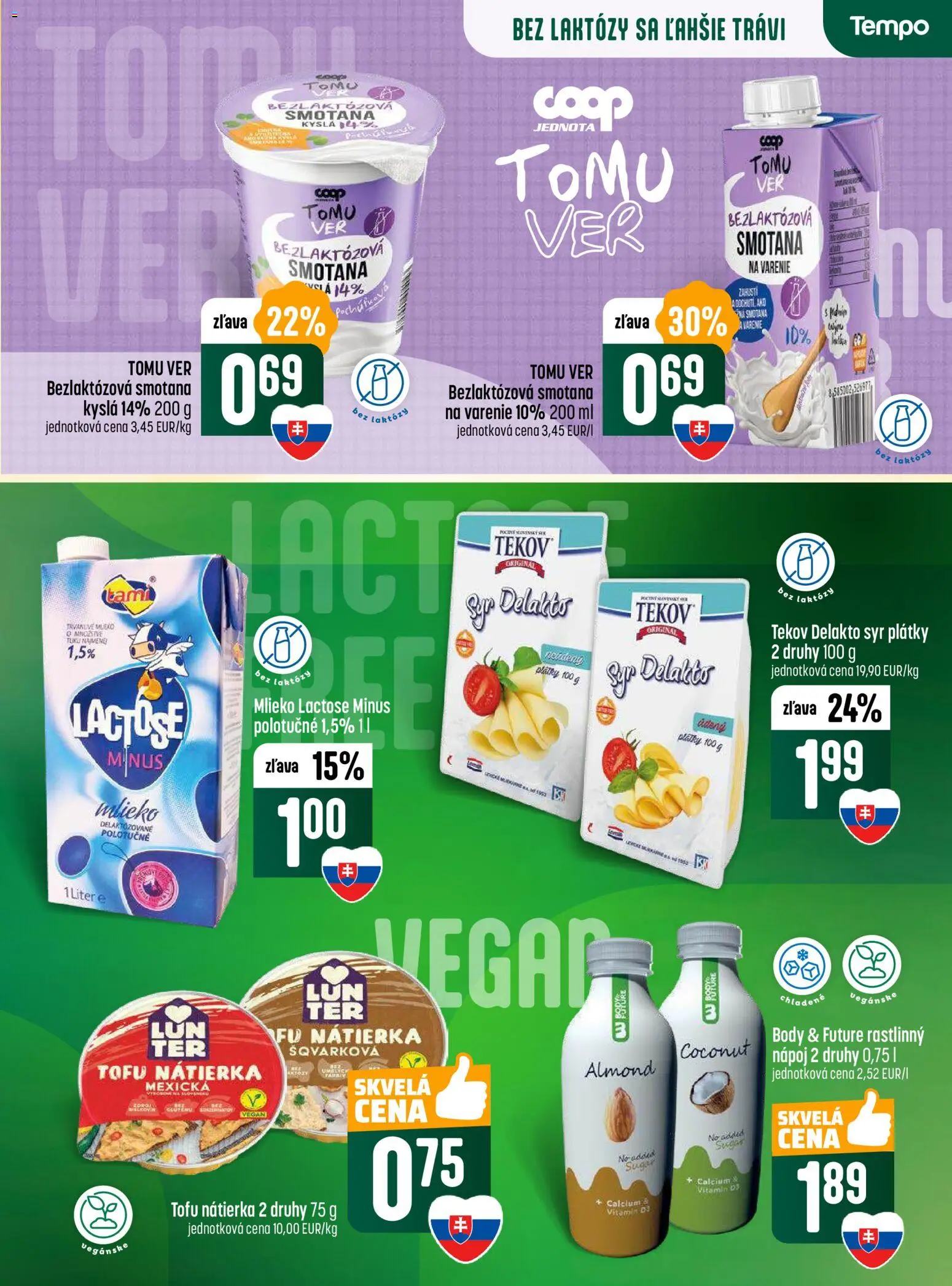 Nové COOP Jednota akcie – leták je platný od 30.10.2025 | Strana: 13 | Produkty: Mlieko, Syr, Smotana, Tofu