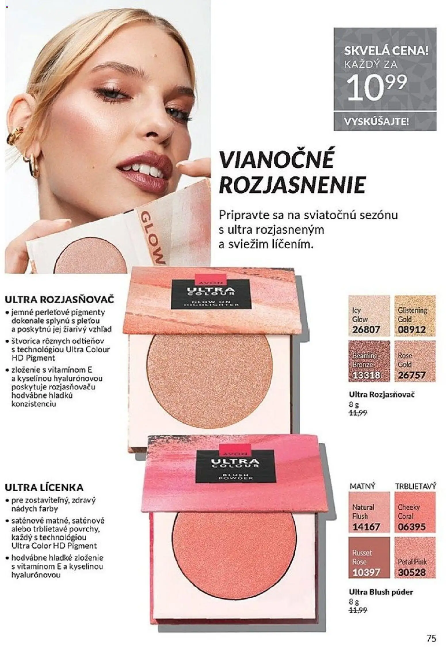 Nové Avon akcie – leták je platný od 01.11.2025 | Strana: 75 | Produkty: Púder, Lícenka, Rozjasňovač