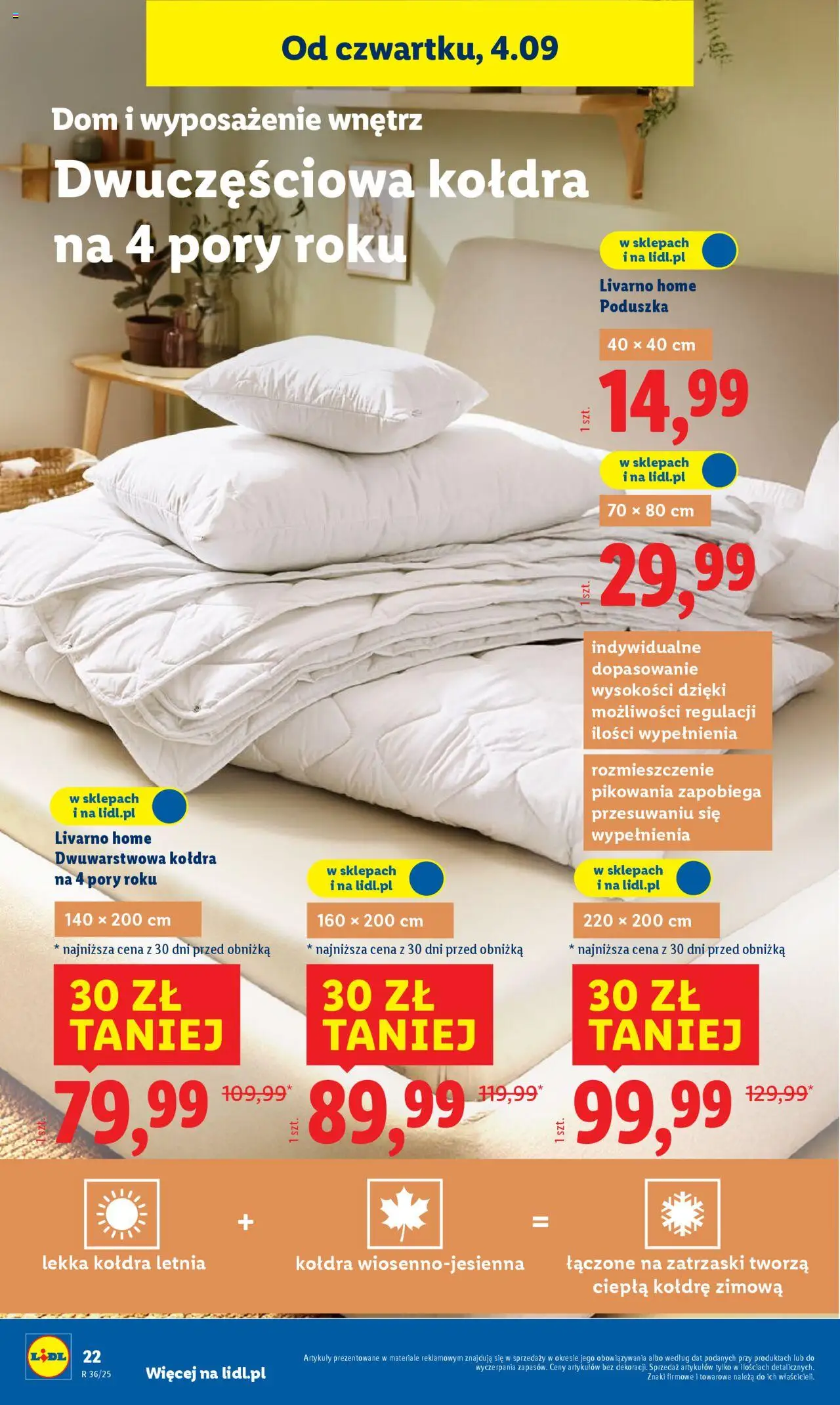 Lidl Katalog od 01.09.2025 | Strona: 24 | Produkty: Poduszka, Kołdra