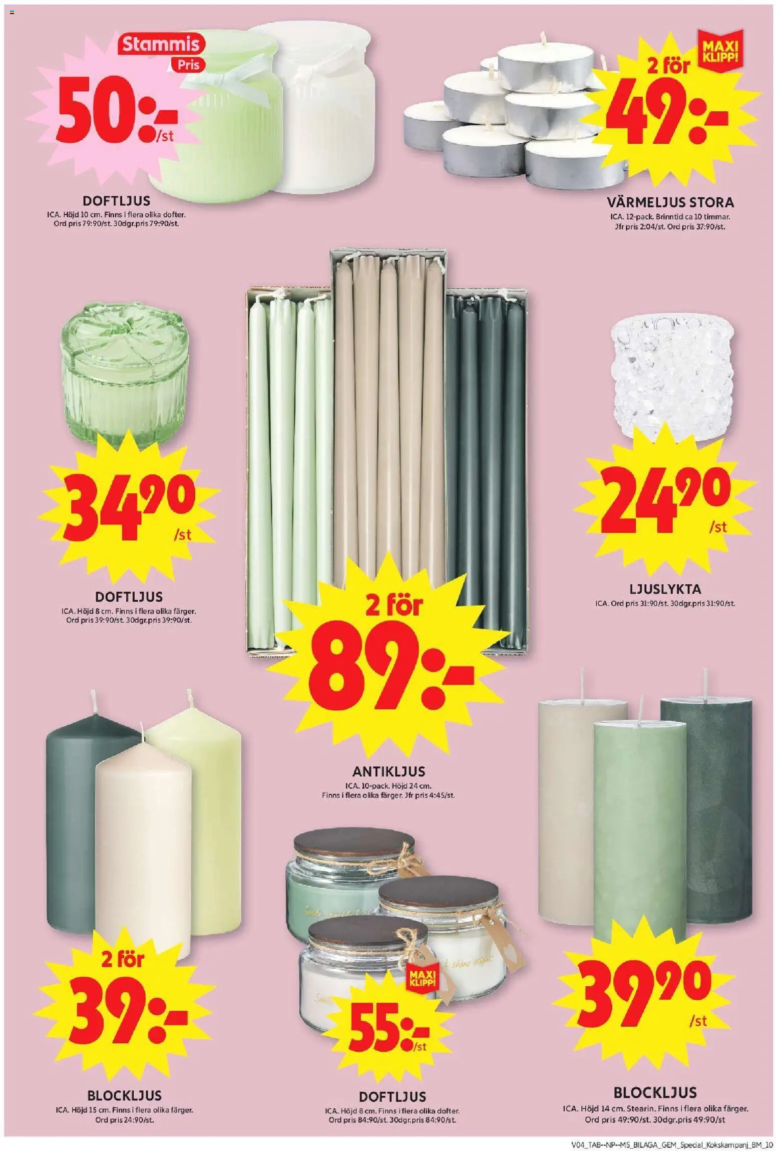 ICA Maxi reklamblad aktuell från 19.01.2026 | Sida: 24 | Produkter: Värmeljus