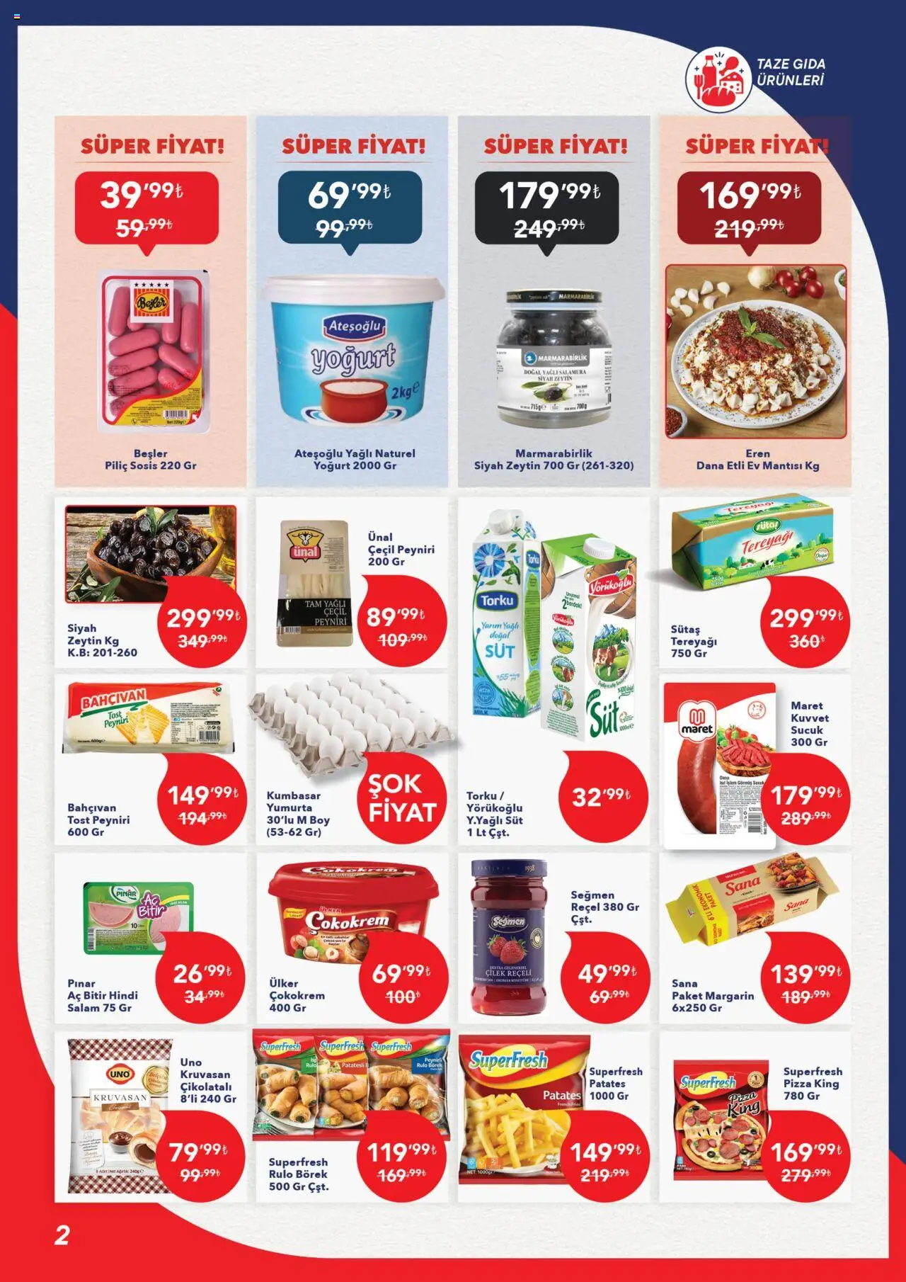 Kim Market Katalog - Marmara Insert - 04.10.2025 tarihinden itibaren geçerlidir | Sayfa: 2 | Ürünler: Yoğurt, Yumurta, Salam, Patates