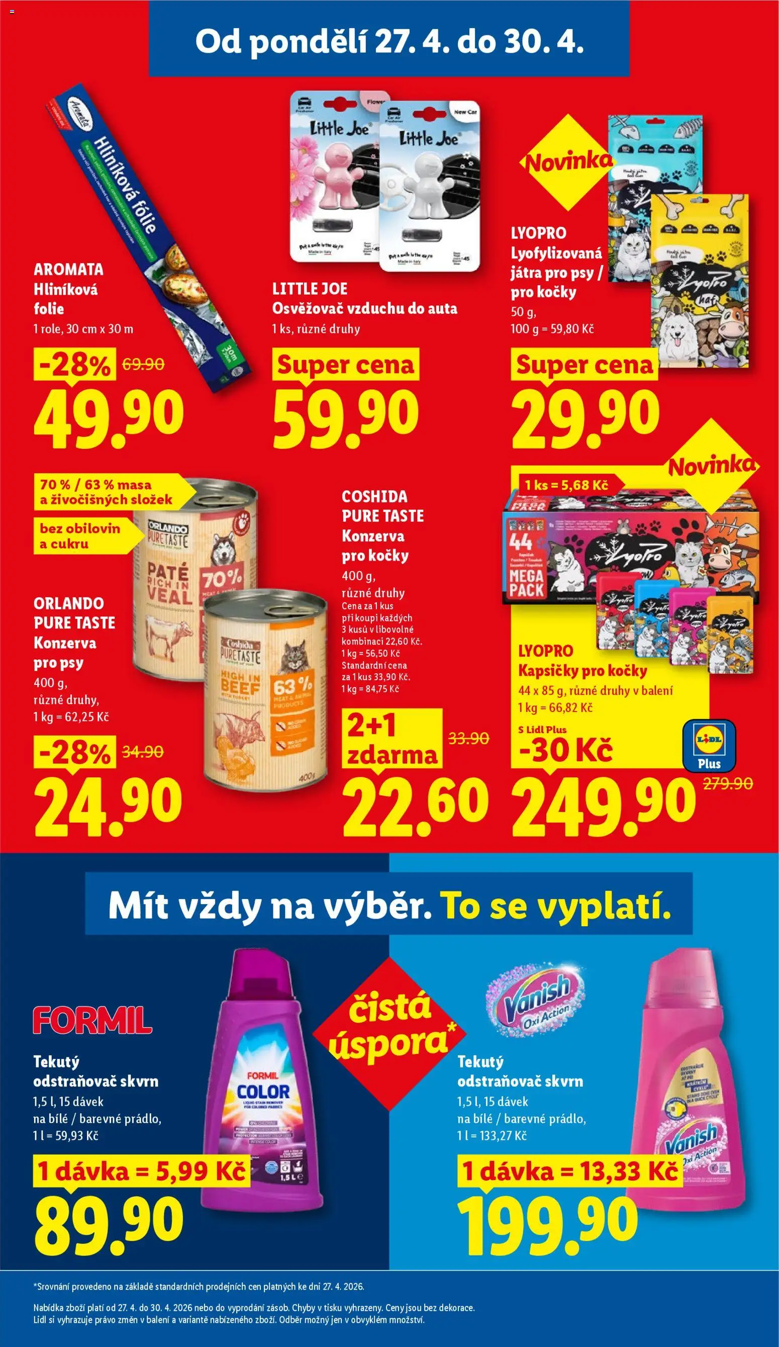 Lidl leták od 27.04.2026 | Strana: 31 | Produkty: Fólie, Vanish oxi action, Osvěžovač vzduchu, Konzerva pro kočky