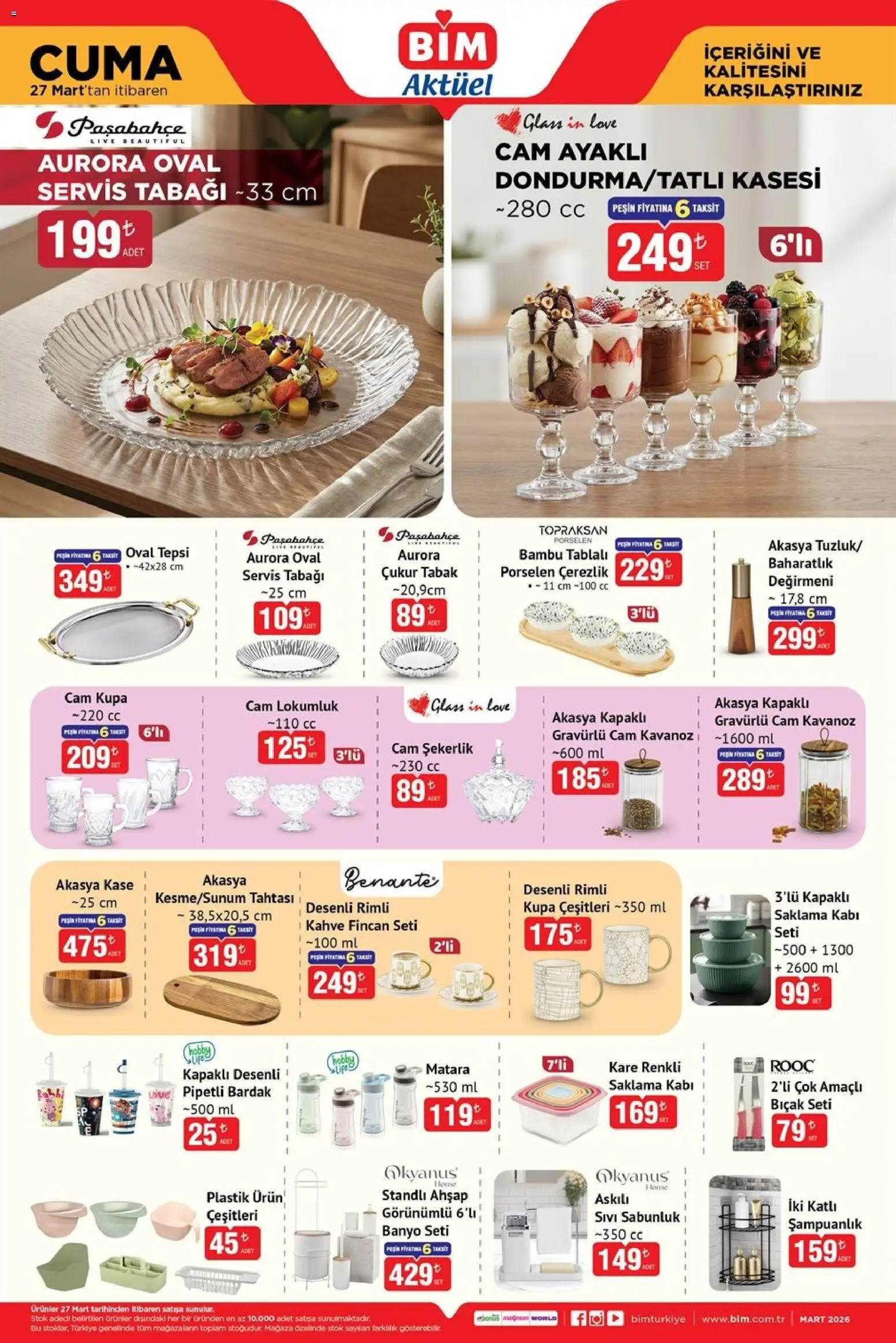 BİM - Katalog Cuma - 27.03.2026 tarihinden itibaren geçerlidir | Sayfa: 6 | Ürünler: Kaşe, Banyo, Şekerlik, Kahve