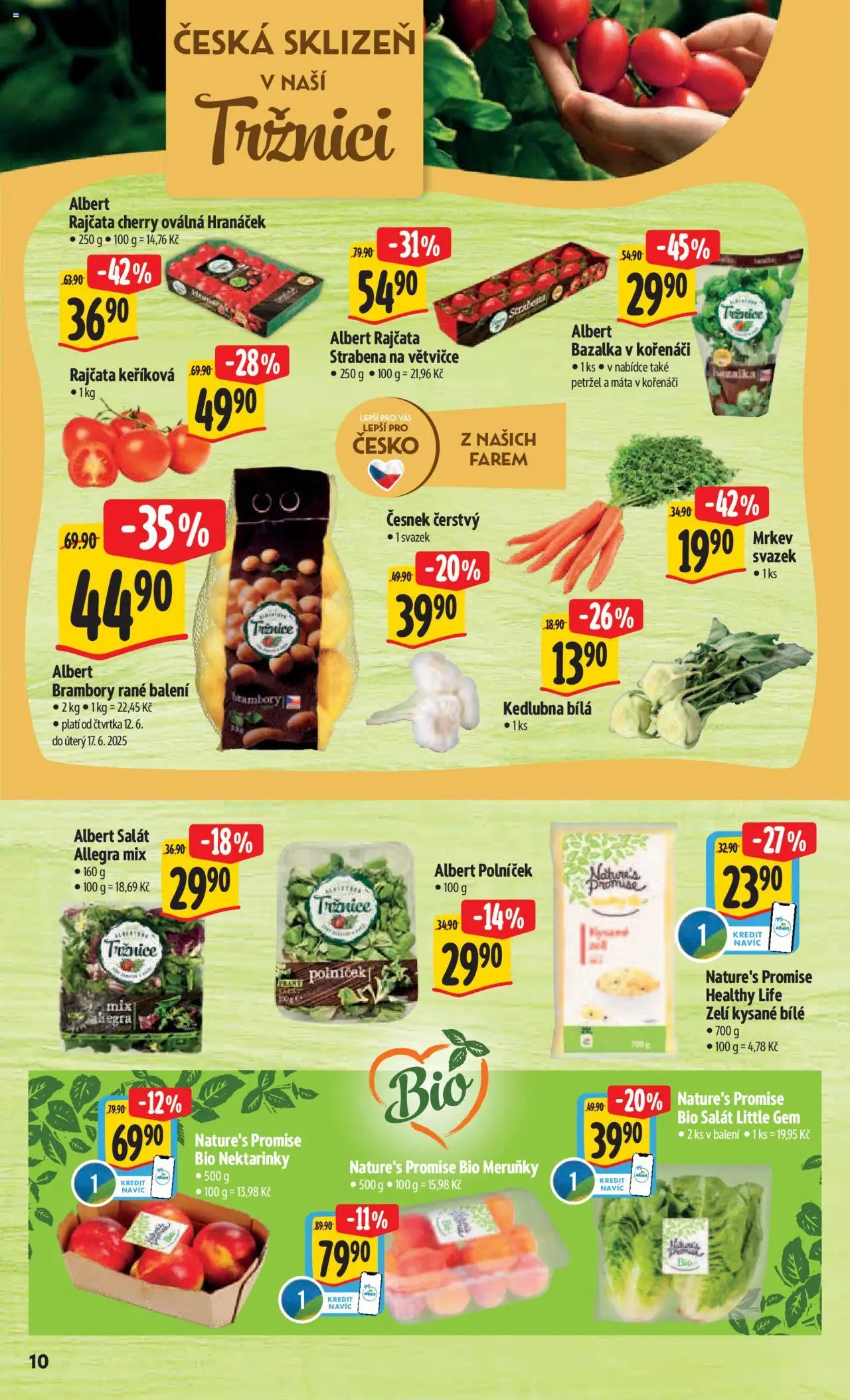Albert leták - Hypermarket od 11.06.2025 | Strana: 16 | Produkty: Nektarinky, Polníček, Bazalka, Meruňky