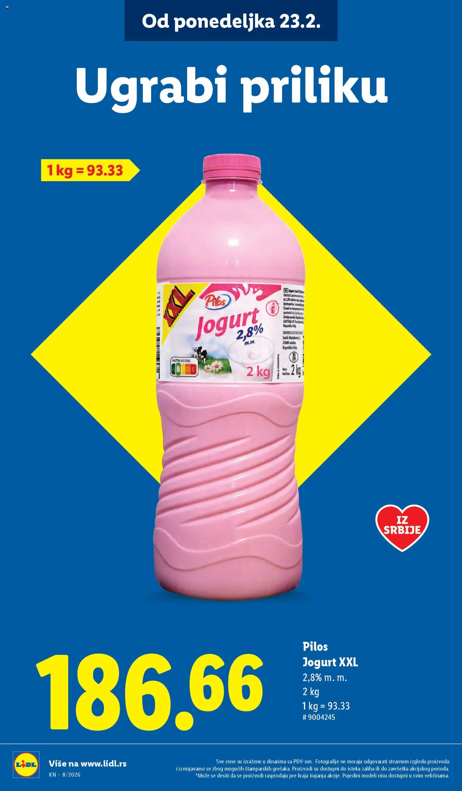 Lidl katalog - važi od 19.02.2026 | Strana: 12 | Proizvode: Jogurt