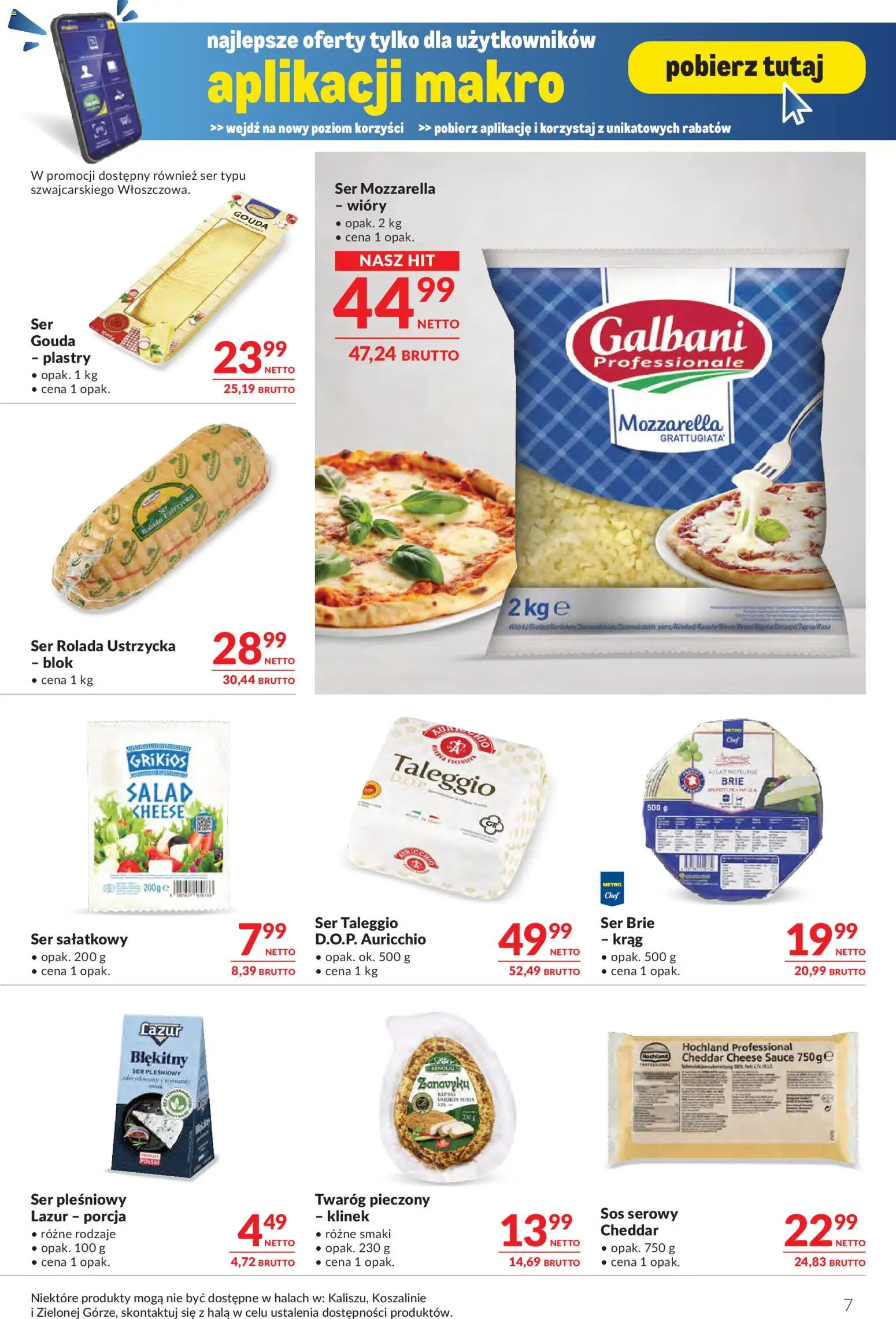 Makro Gazetka - Oferta dla gastronomii od 12.11.2025 | Strona: 7 | Produkty: Sos serowy, Rolada, Ser brie, Sos