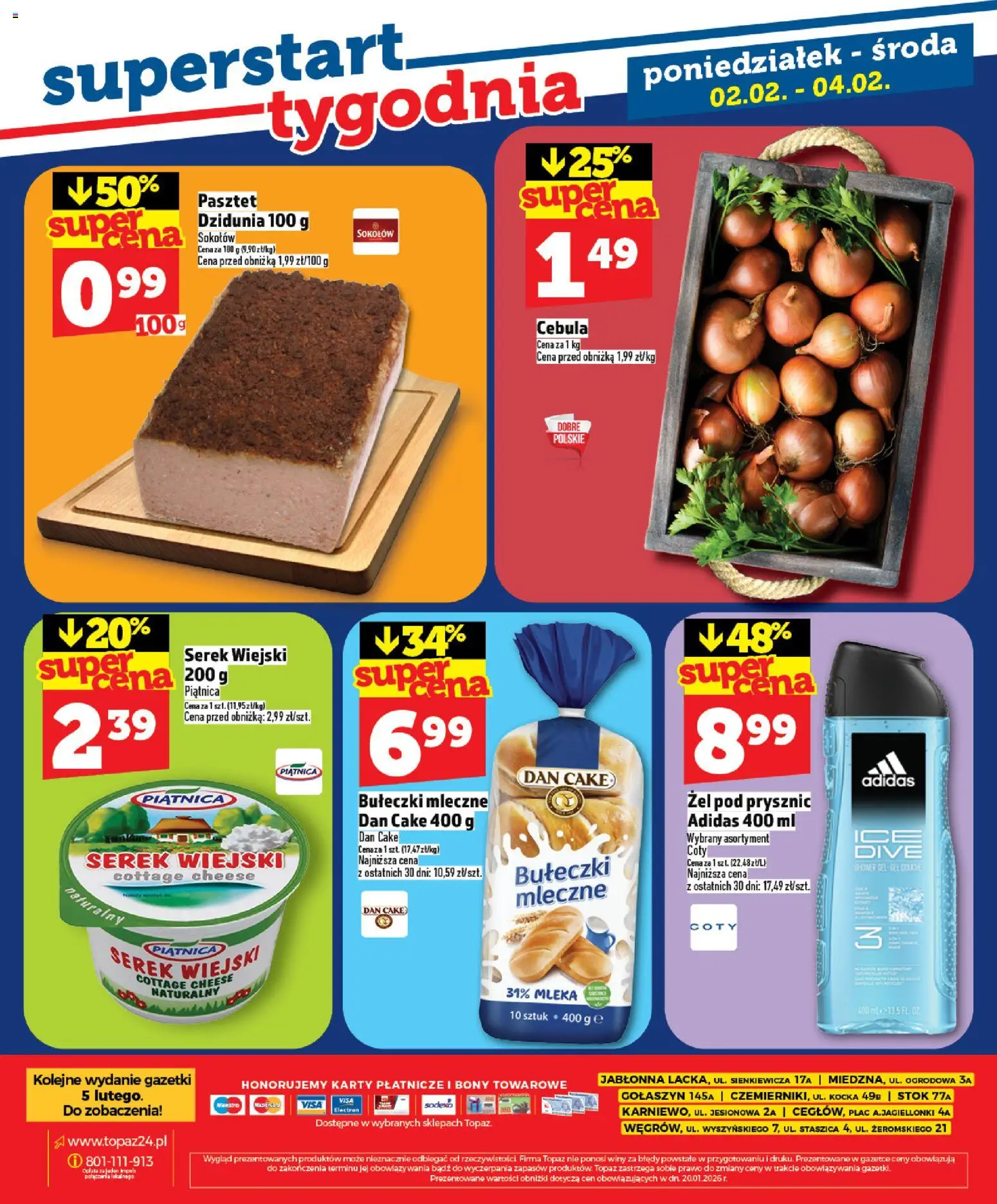 Topaz Gazetka - Ceny małe na stałe od 29.01.2026 | Strona: 28 | Produkty: Serek, Mleka, Prysznic, Żel pod prysznic