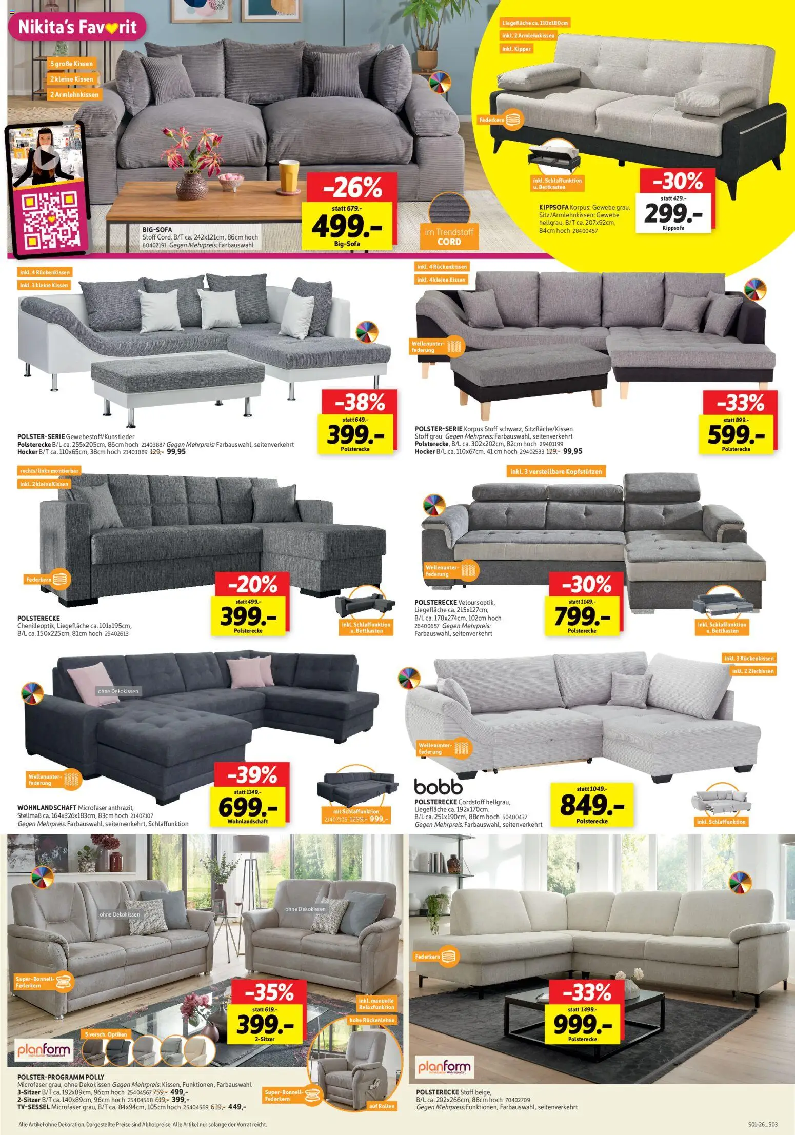Sconto Prospekt 	 – gültig ab 22.12.2025 | Seite: 3 | Produkte: Wohnlandschaft, Bigsofa, Hocker, Kissen